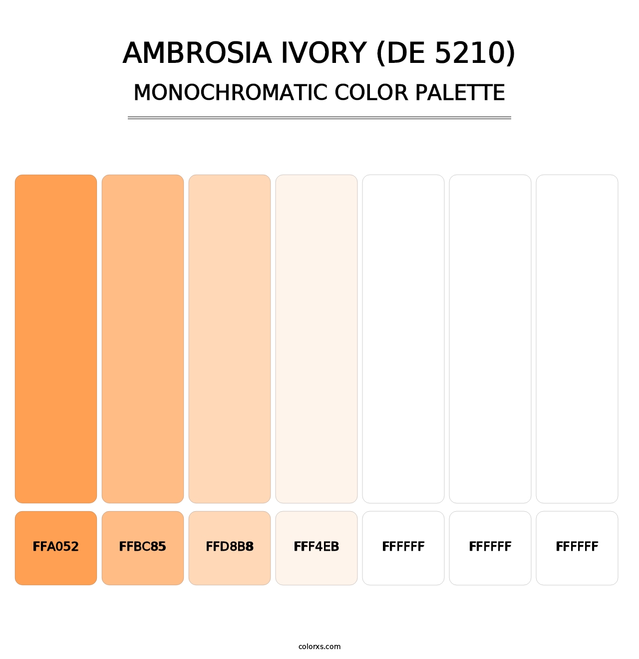 Ambrosia Ivory (DE 5210) - Monochromatic Color Palette