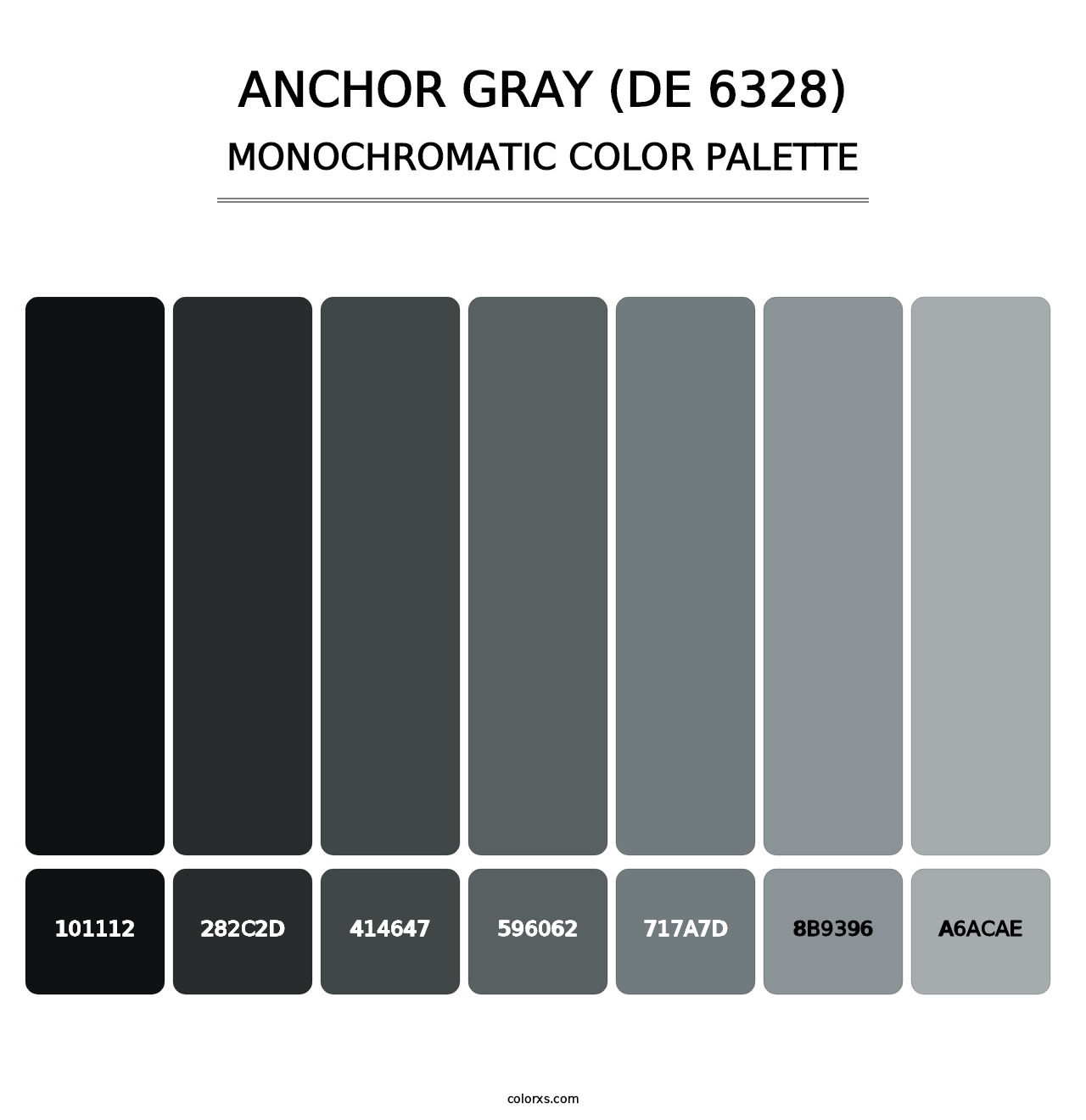 Anchor Gray (DE 6328) - Monochromatic Color Palette
