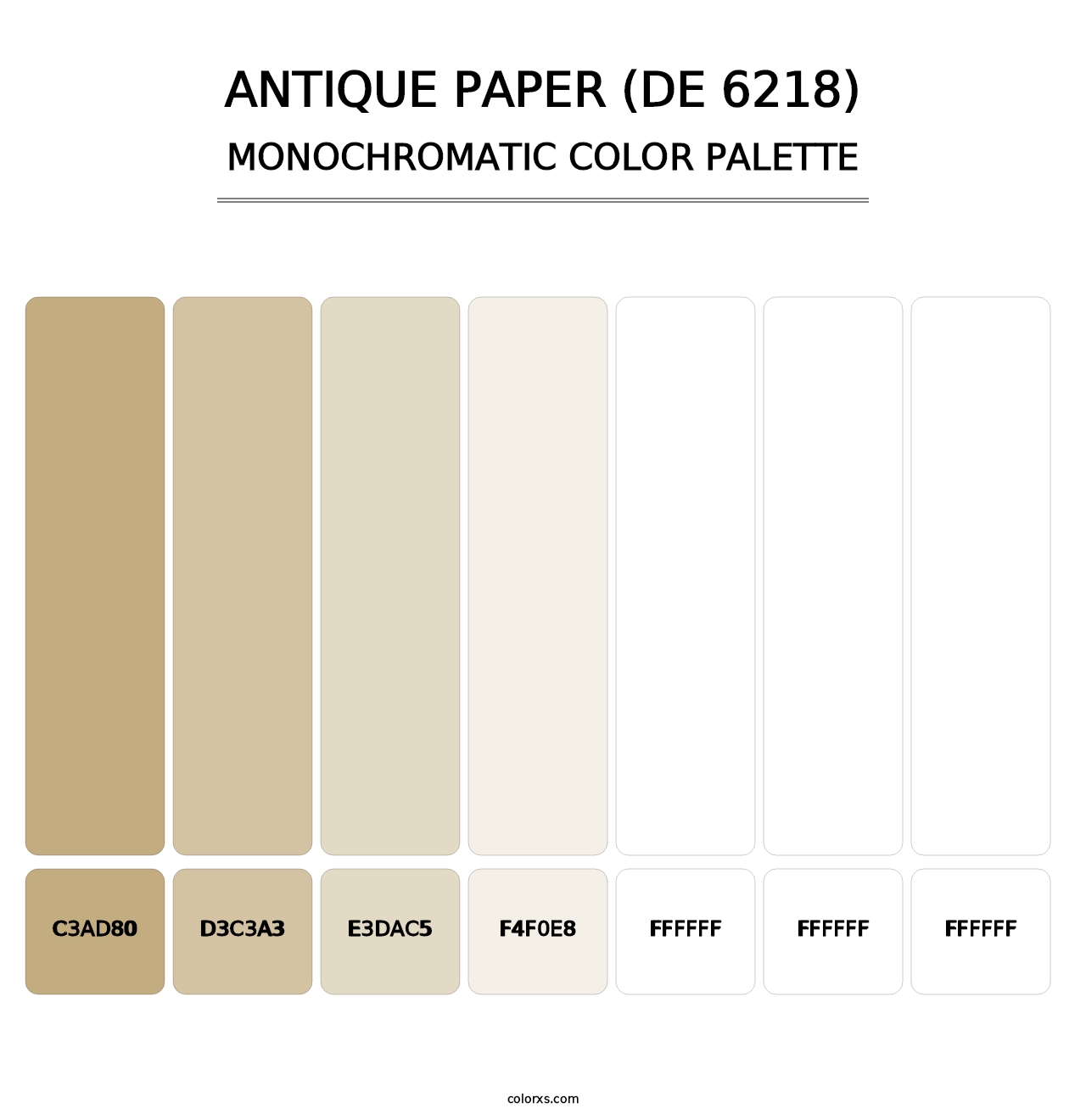 Antique Paper (DE 6218) - Monochromatic Color Palette