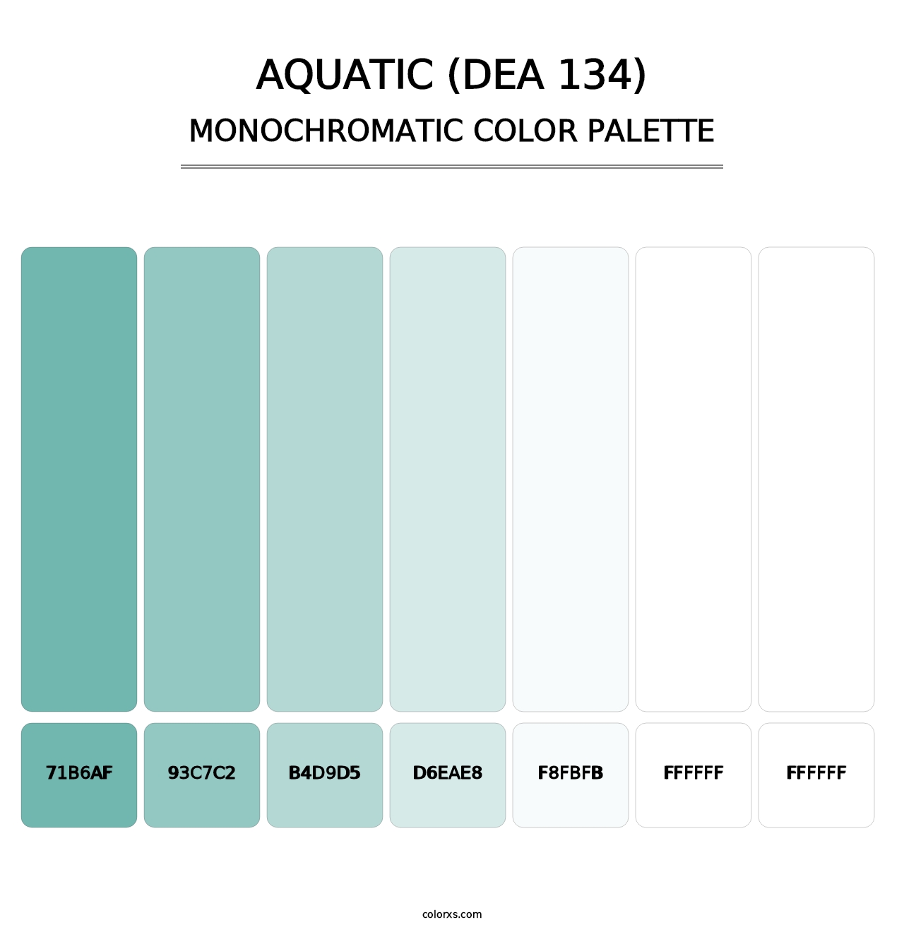 Aquatic (DEA 134) - Monochromatic Color Palette