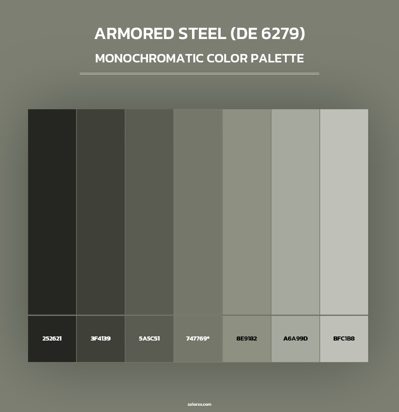 Armored Steel (DE 6279) - Monochromatic Color Palette