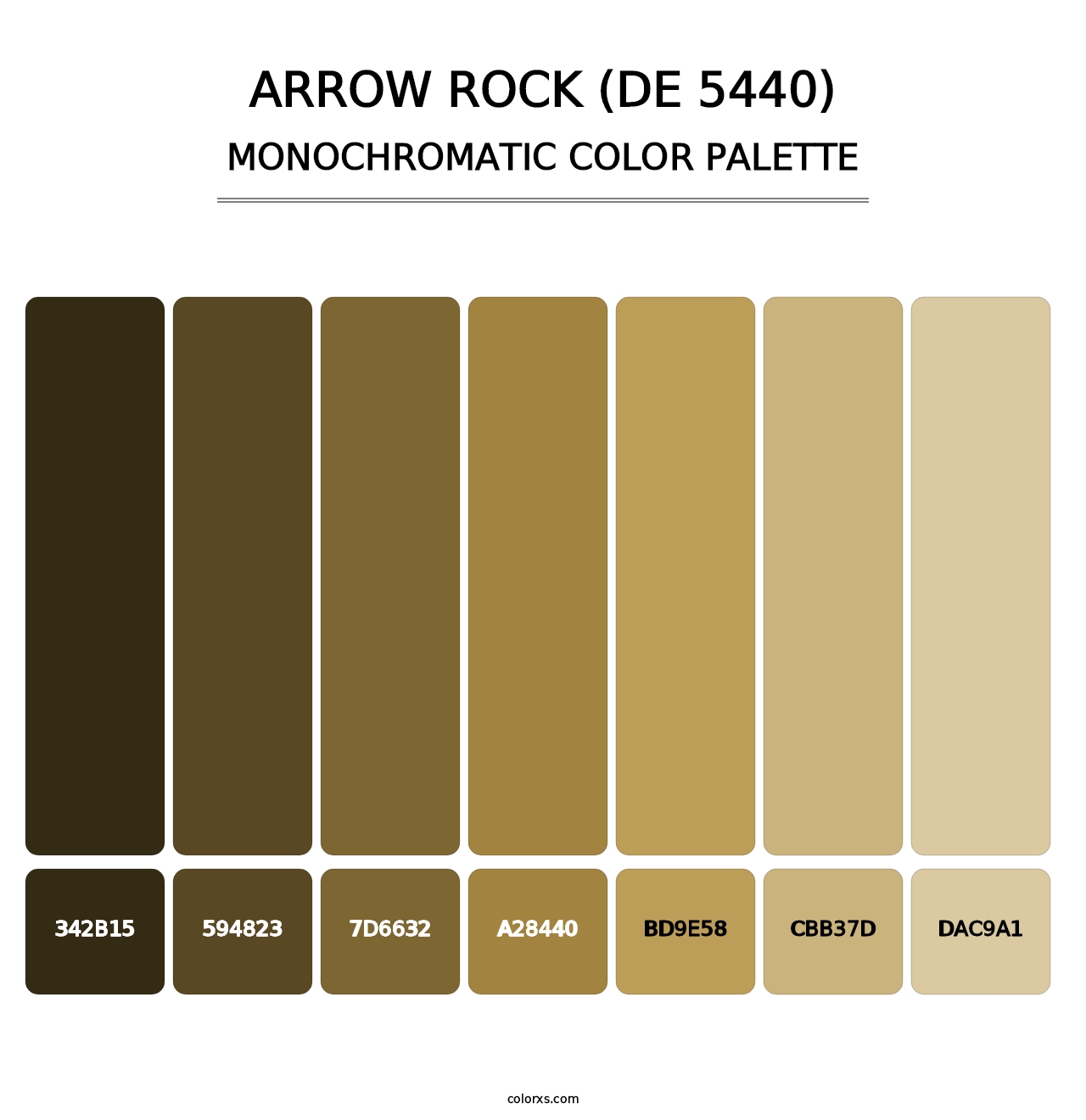 Arrow Rock (DE 5440) - Monochromatic Color Palette