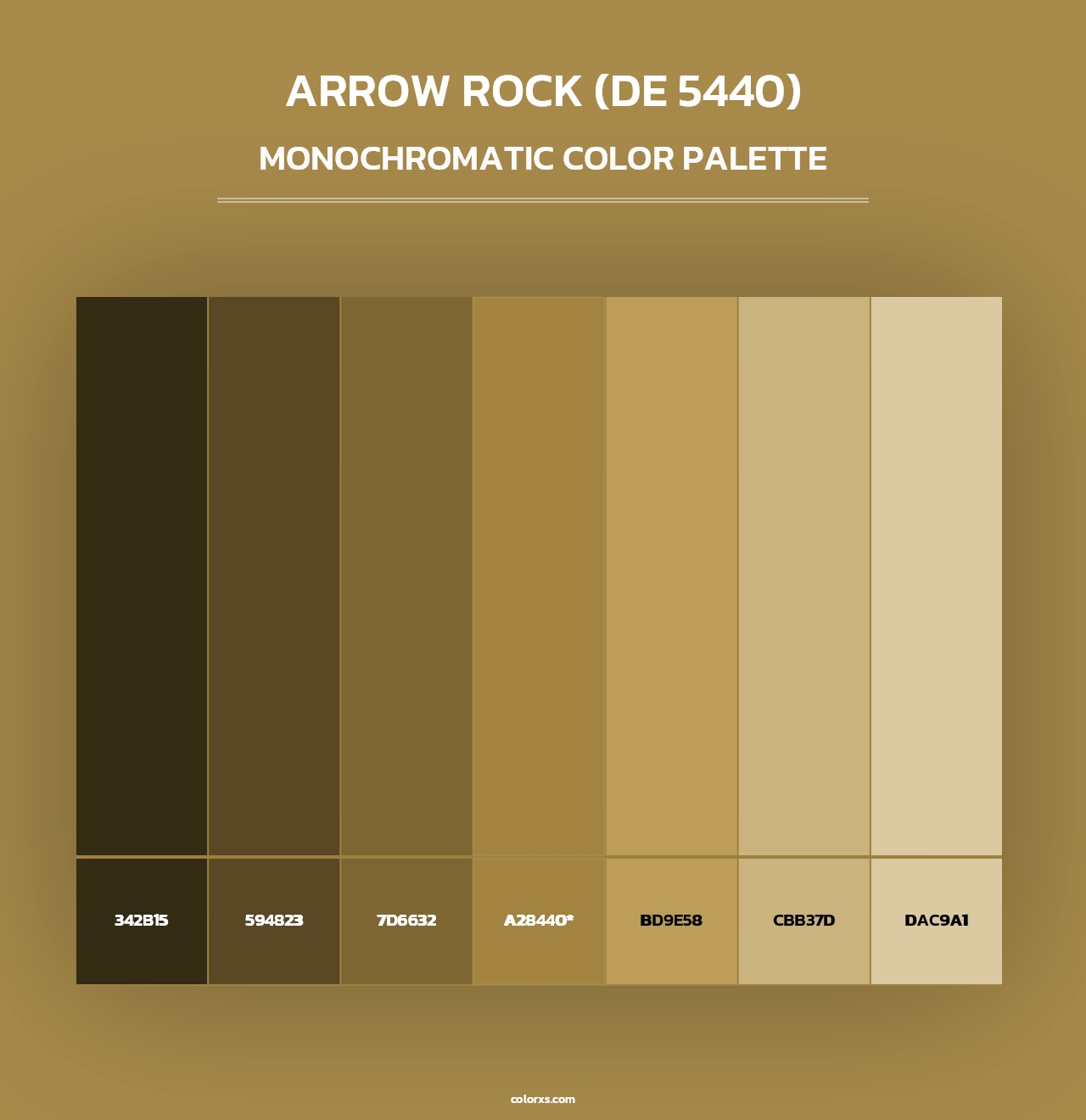 Arrow Rock (DE 5440) - Monochromatic Color Palette
