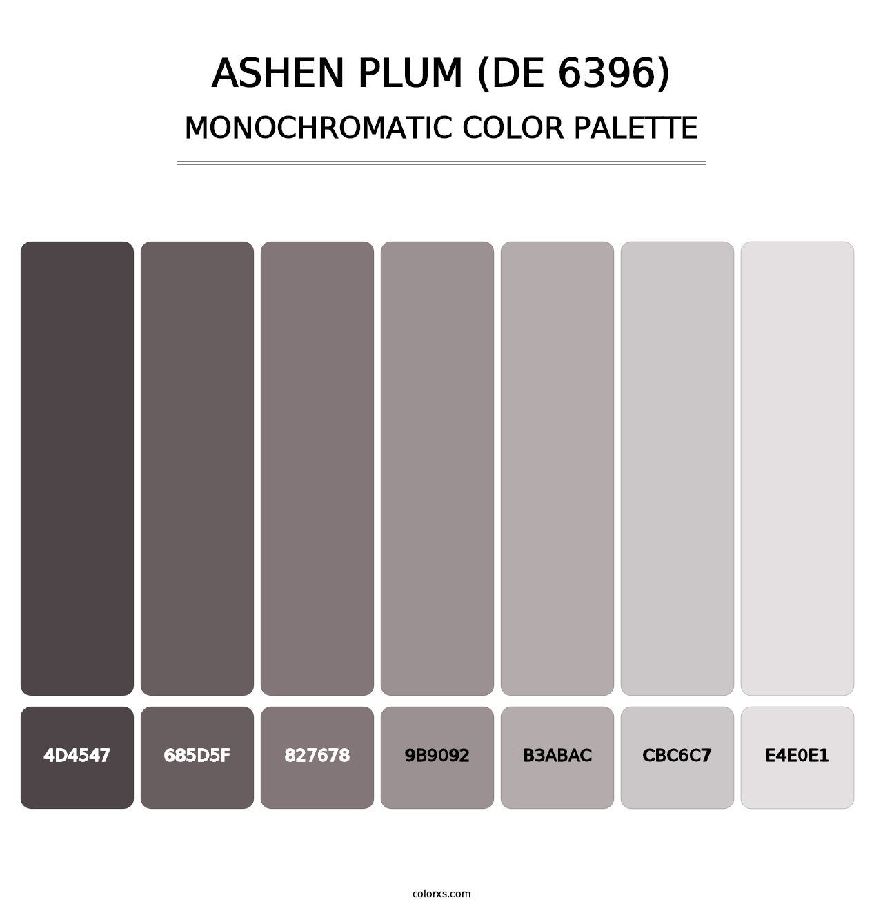 Ashen Plum (DE 6396) - Monochromatic Color Palette