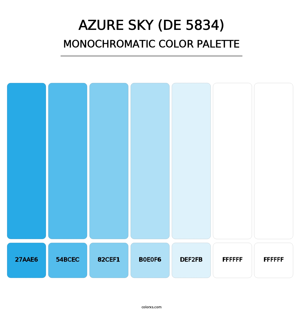 Azure Sky (DE 5834) - Monochromatic Color Palette