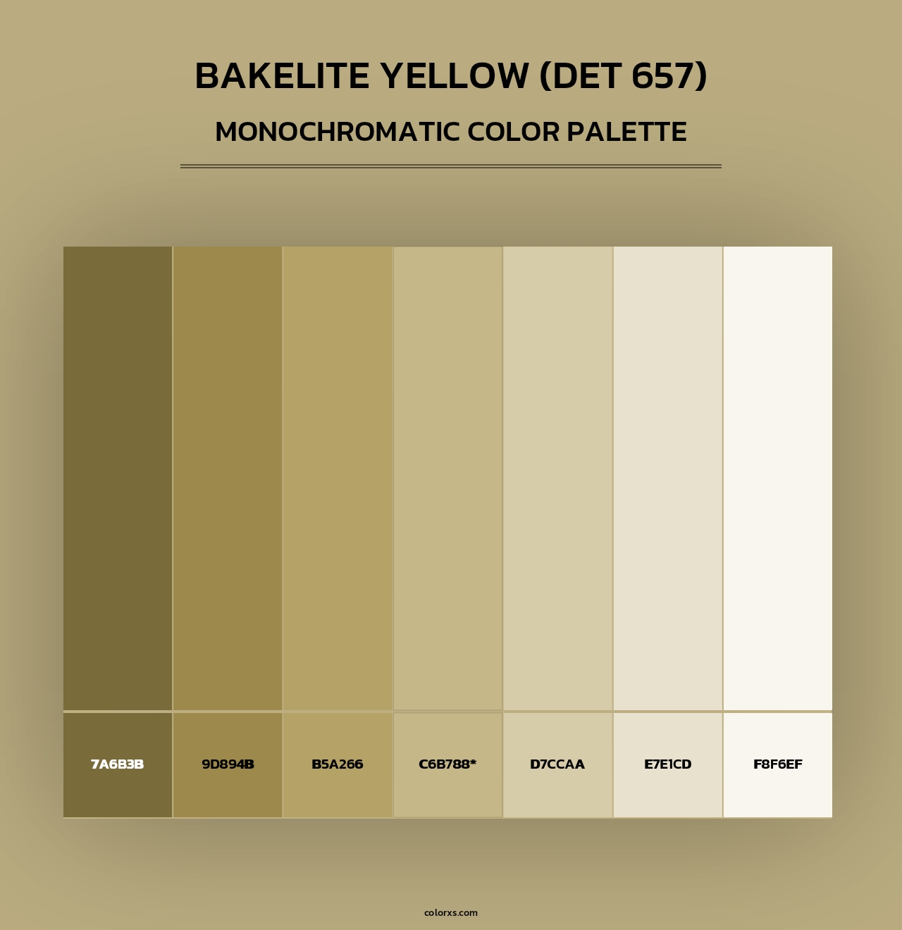 Bakelite Yellow (DET 657) - Monochromatic Color Palette