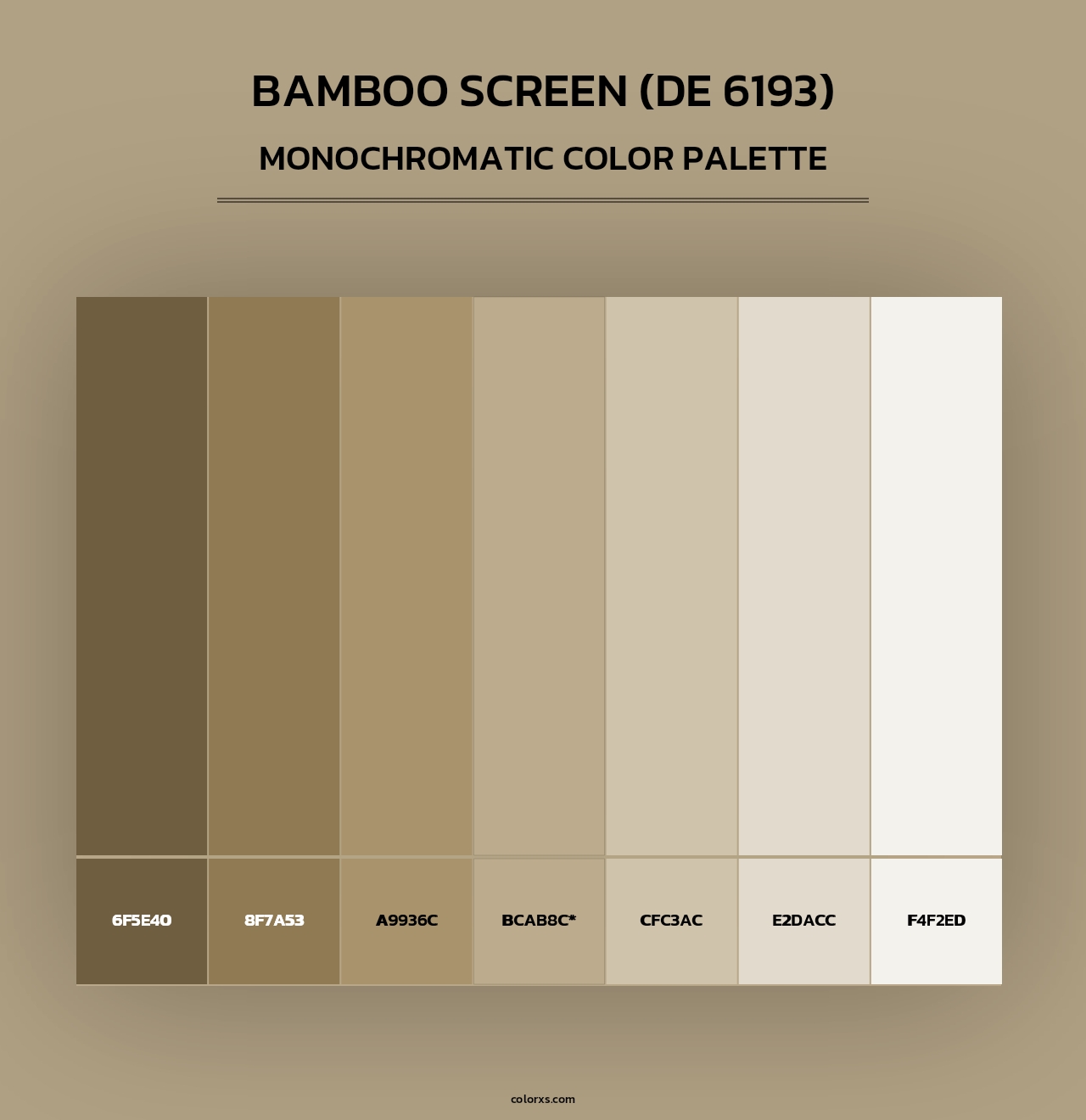 Bamboo Screen (DE 6193) - Monochromatic Color Palette