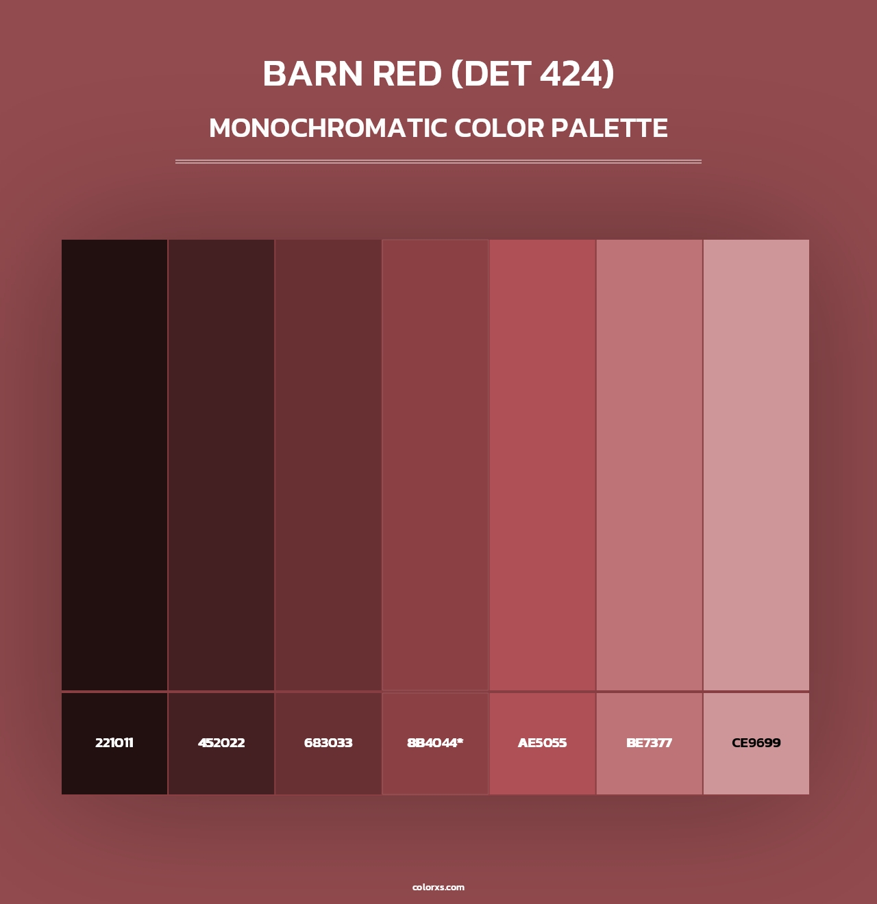Barn Red (DET 424) - Monochromatic Color Palette