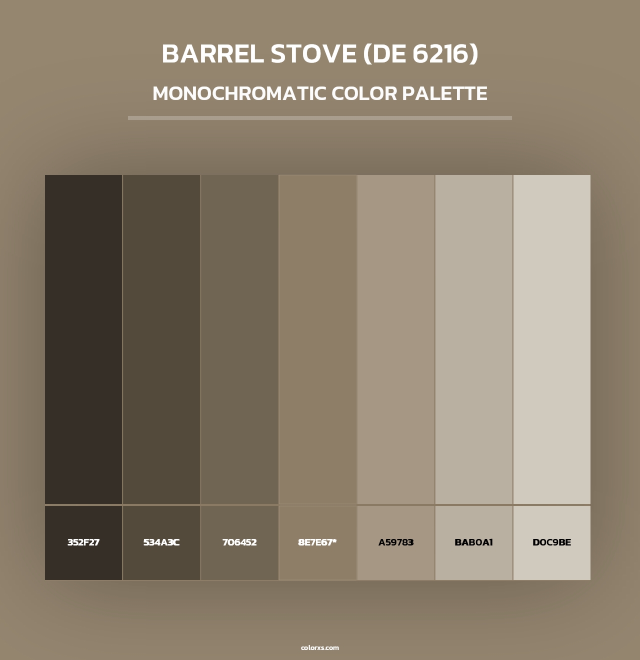 Barrel Stove (DE 6216) - Monochromatic Color Palette