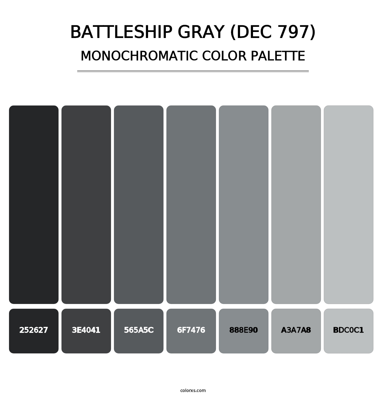 Battleship Gray (DEC 797) - Monochromatic Color Palette
