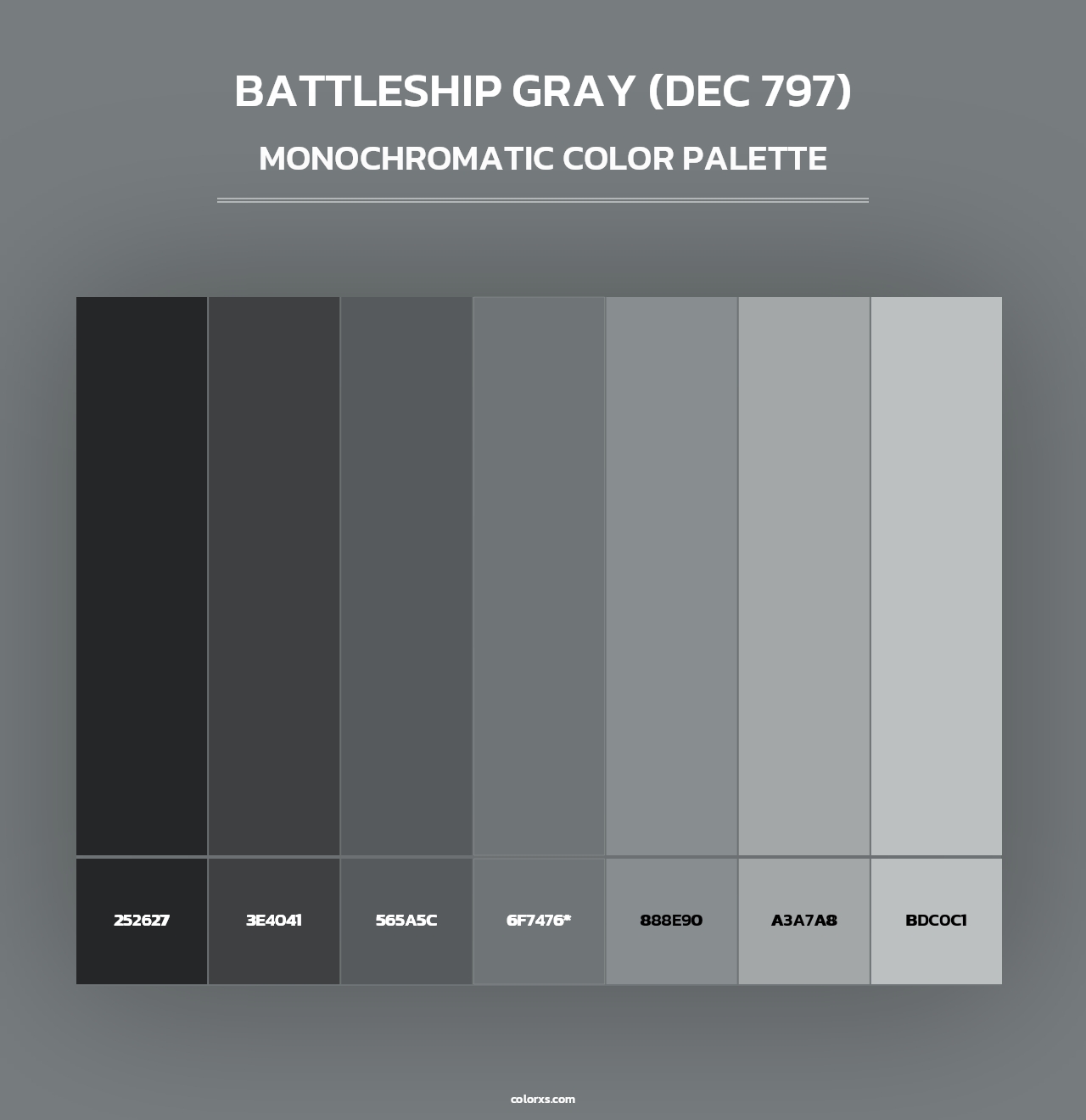 Battleship Gray (DEC 797) - Monochromatic Color Palette