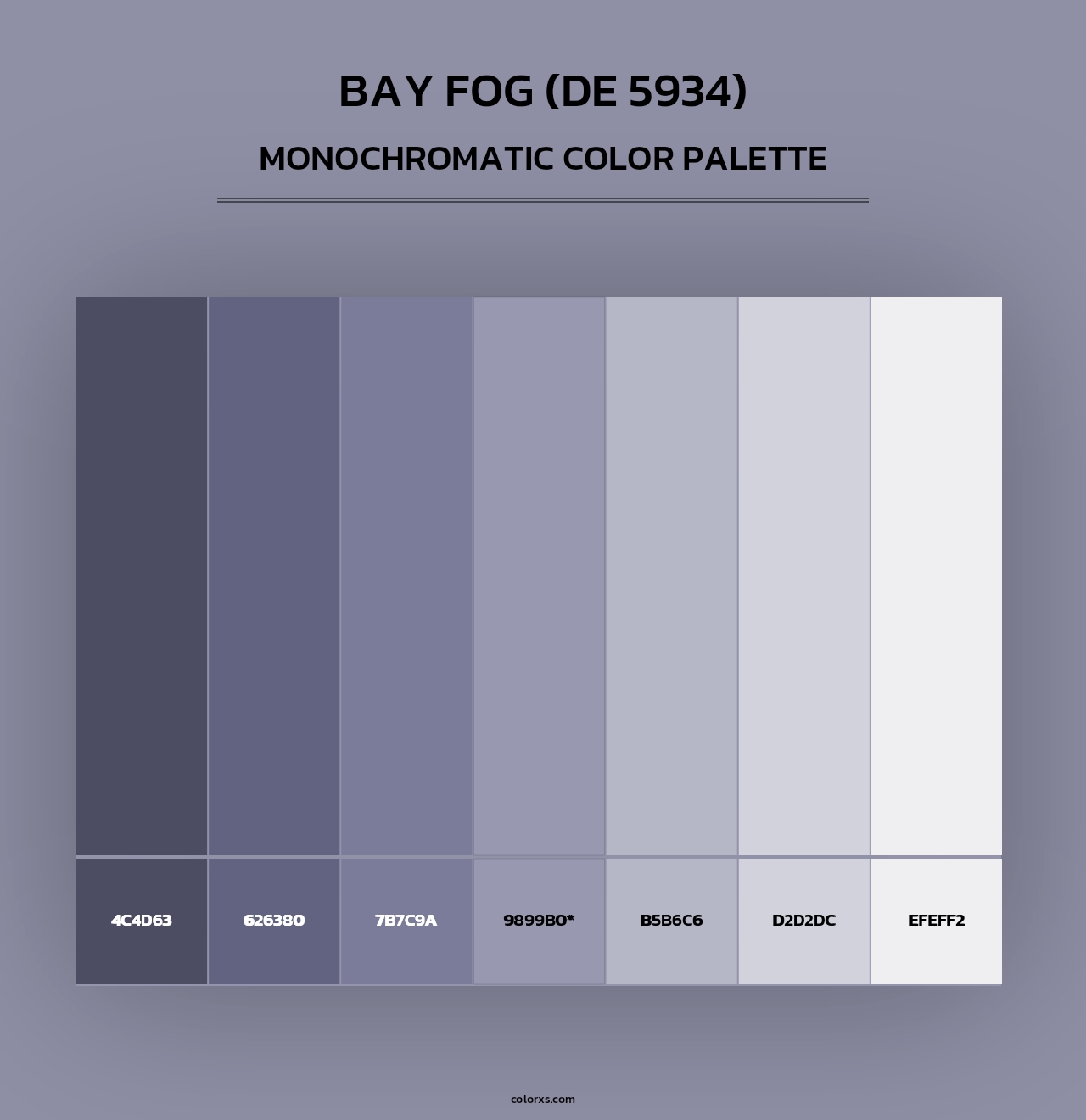 Bay Fog (DE 5934) - Monochromatic Color Palette