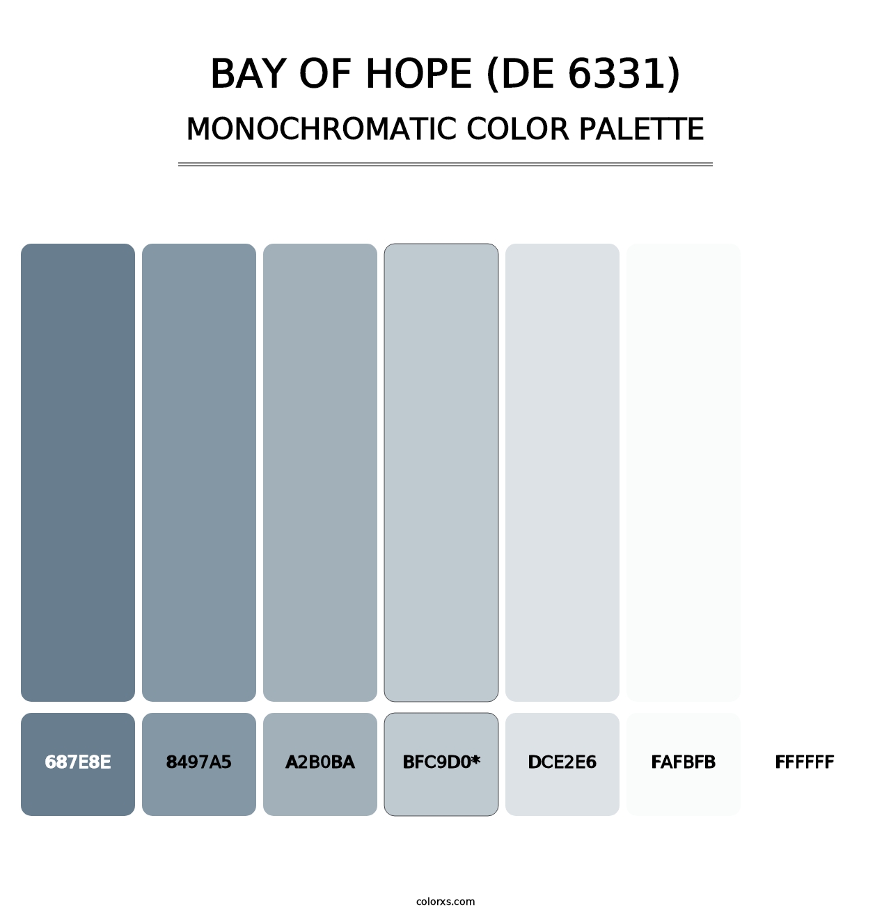 Bay of Hope (DE 6331) - Monochromatic Color Palette