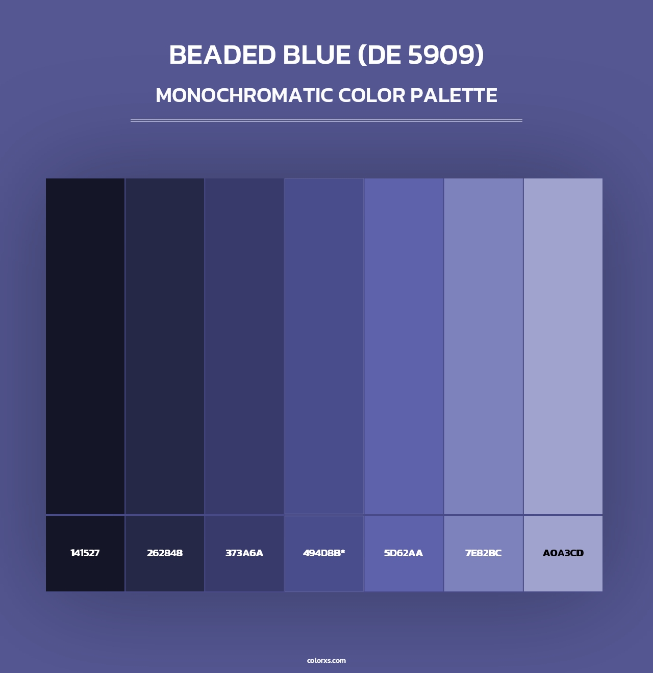 Beaded Blue (DE 5909) - Monochromatic Color Palette