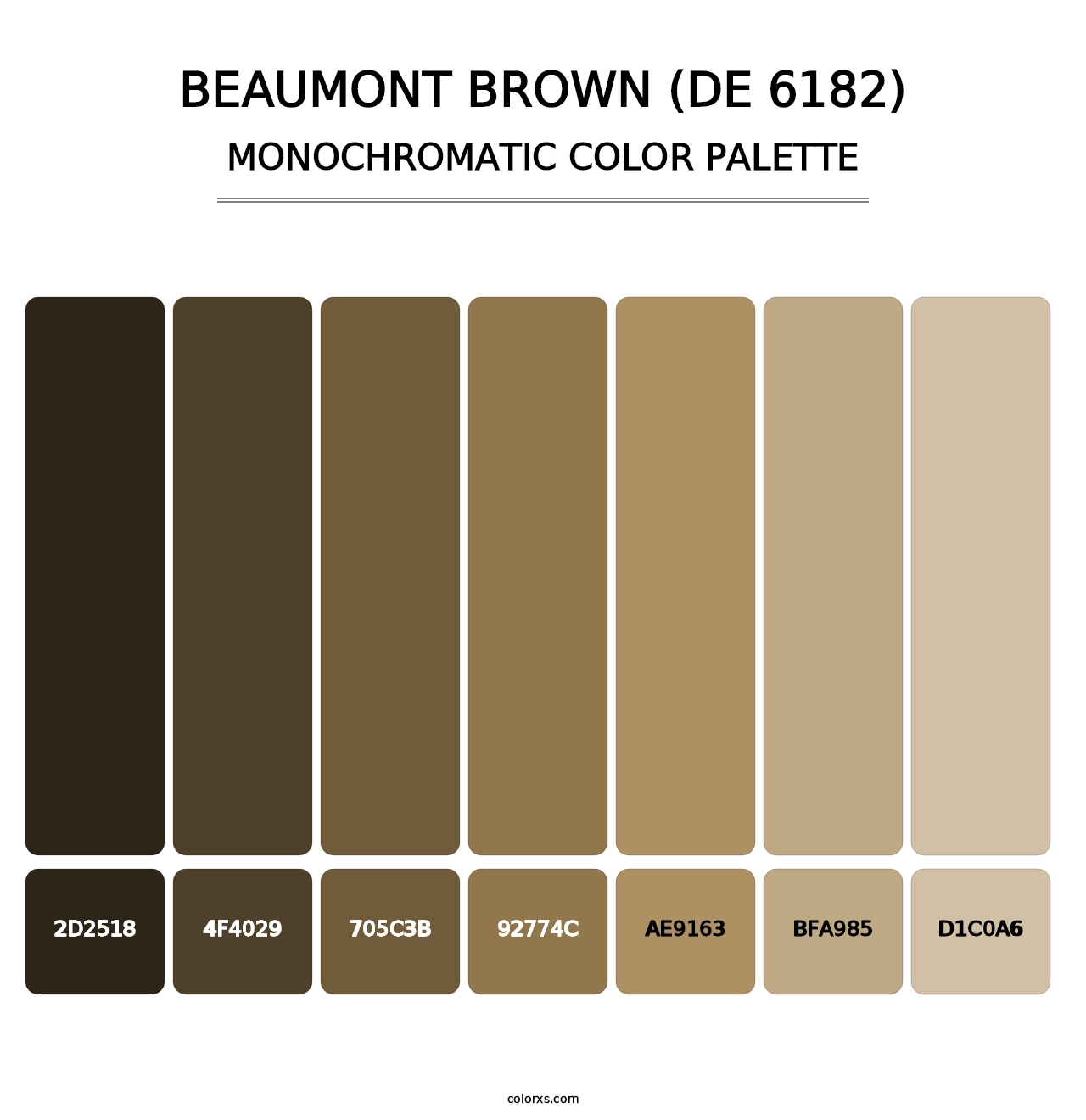 Beaumont Brown (DE 6182) - Monochromatic Color Palette