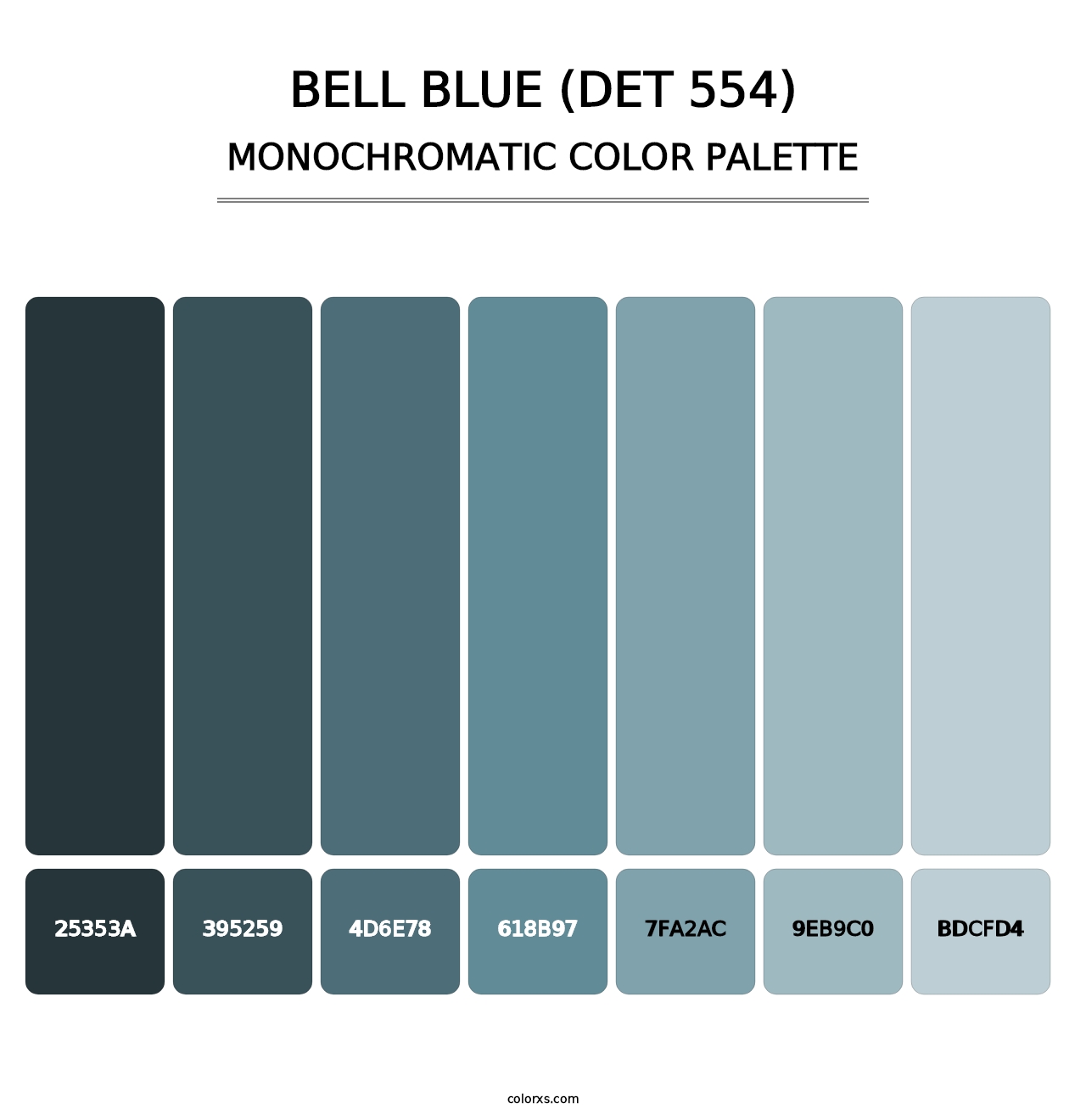 Bell Blue (DET 554) - Monochromatic Color Palette
