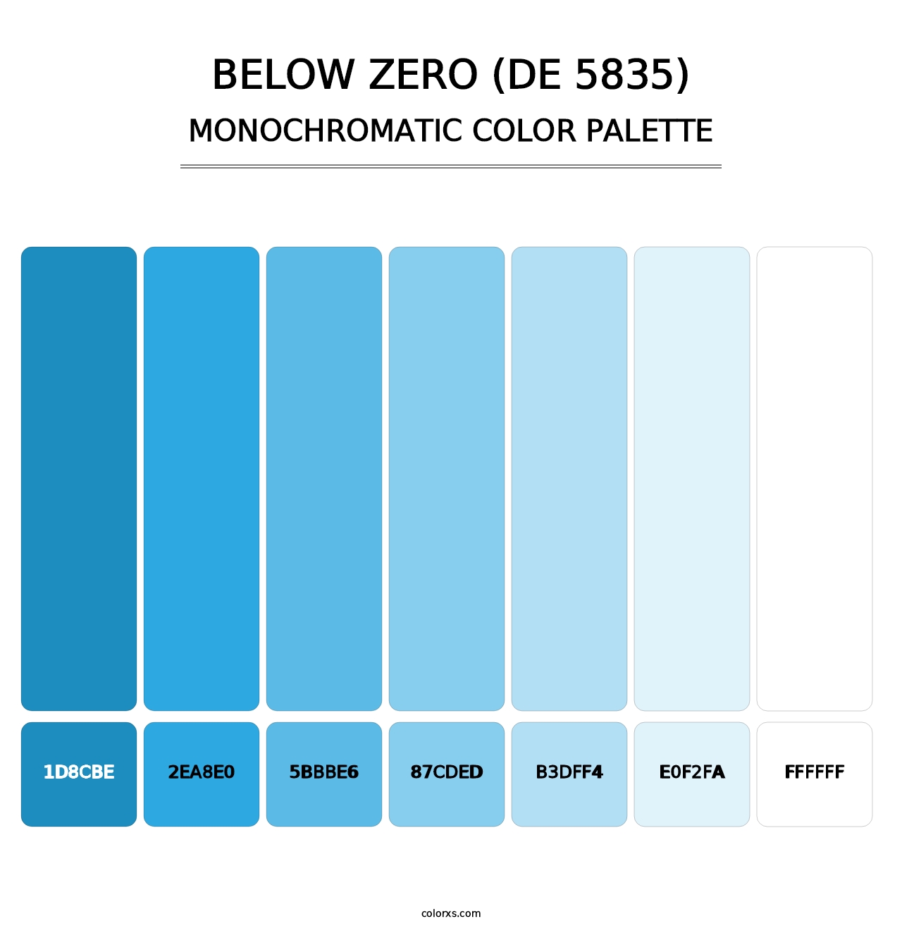 Below Zero (DE 5835) - Monochromatic Color Palette