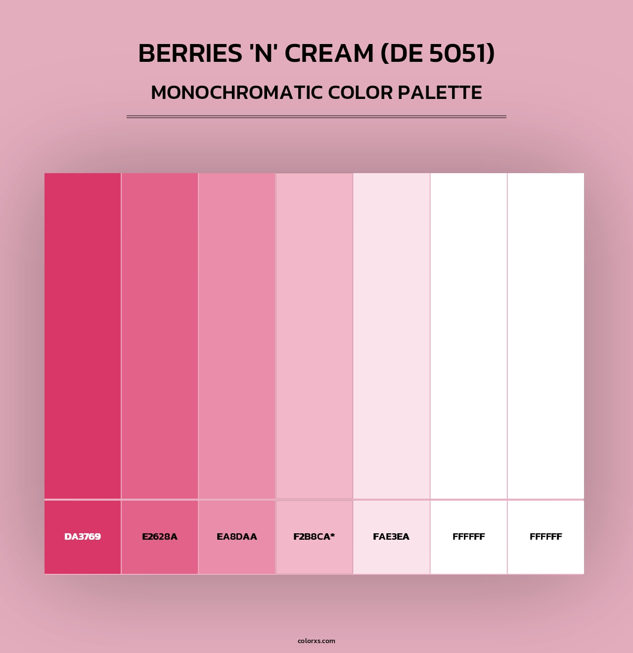 Berries 'n' Cream (DE 5051) - Monochromatic Color Palette