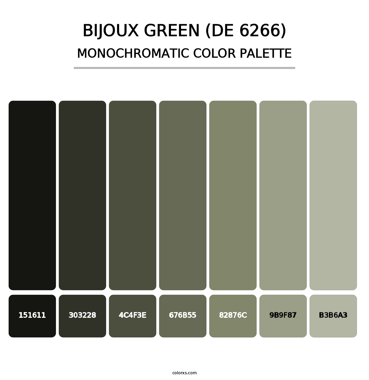 Bijoux Green (DE 6266) - Monochromatic Color Palette