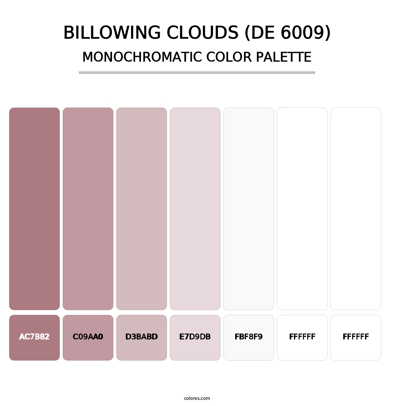 Billowing Clouds (DE 6009) - Monochromatic Color Palette