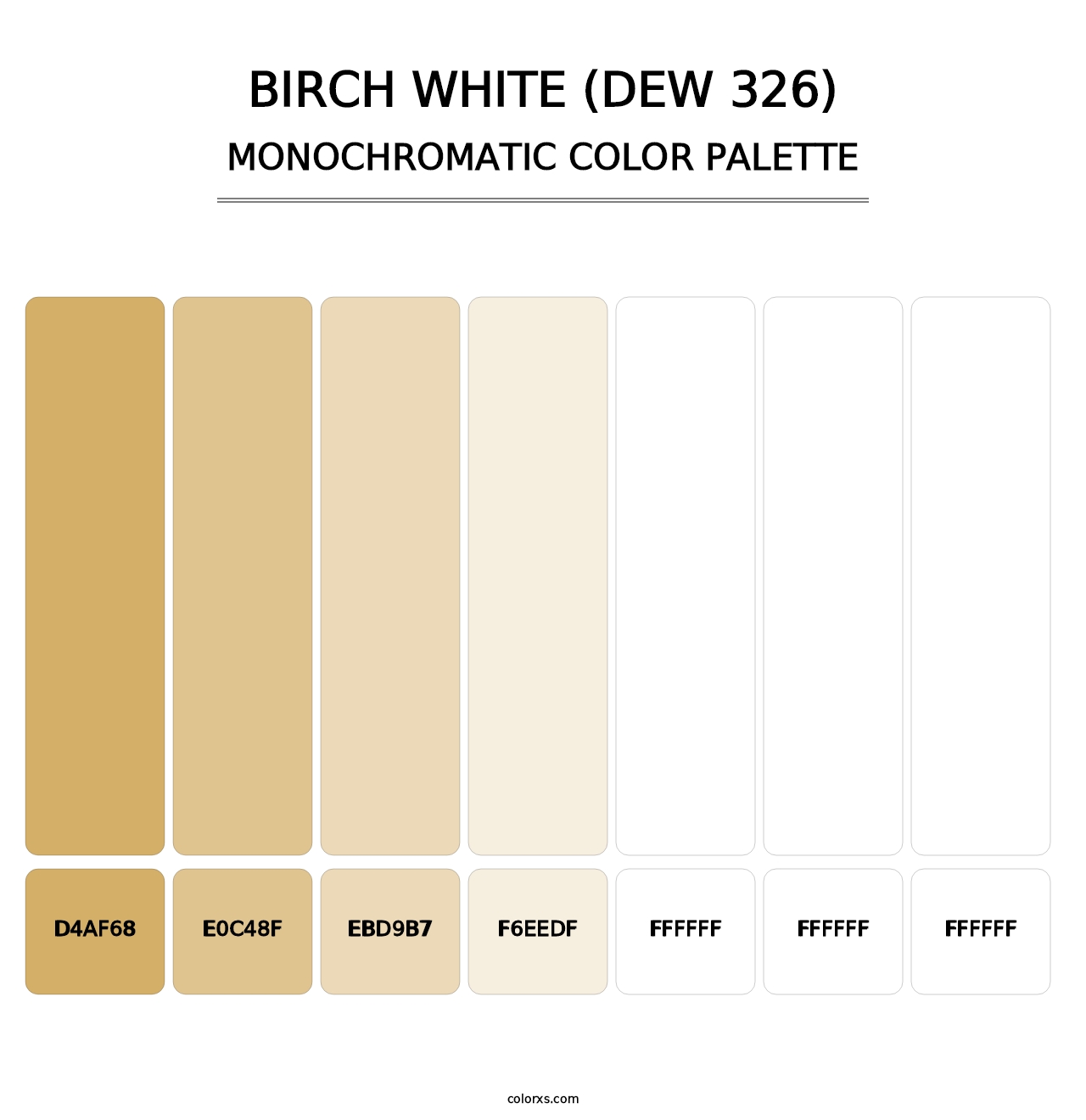 Birch White (DEW 326) - Monochromatic Color Palette