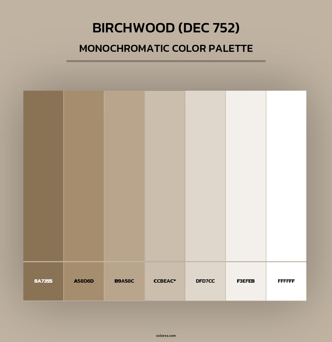 Birchwood (DEC 752) - Monochromatic Color Palette