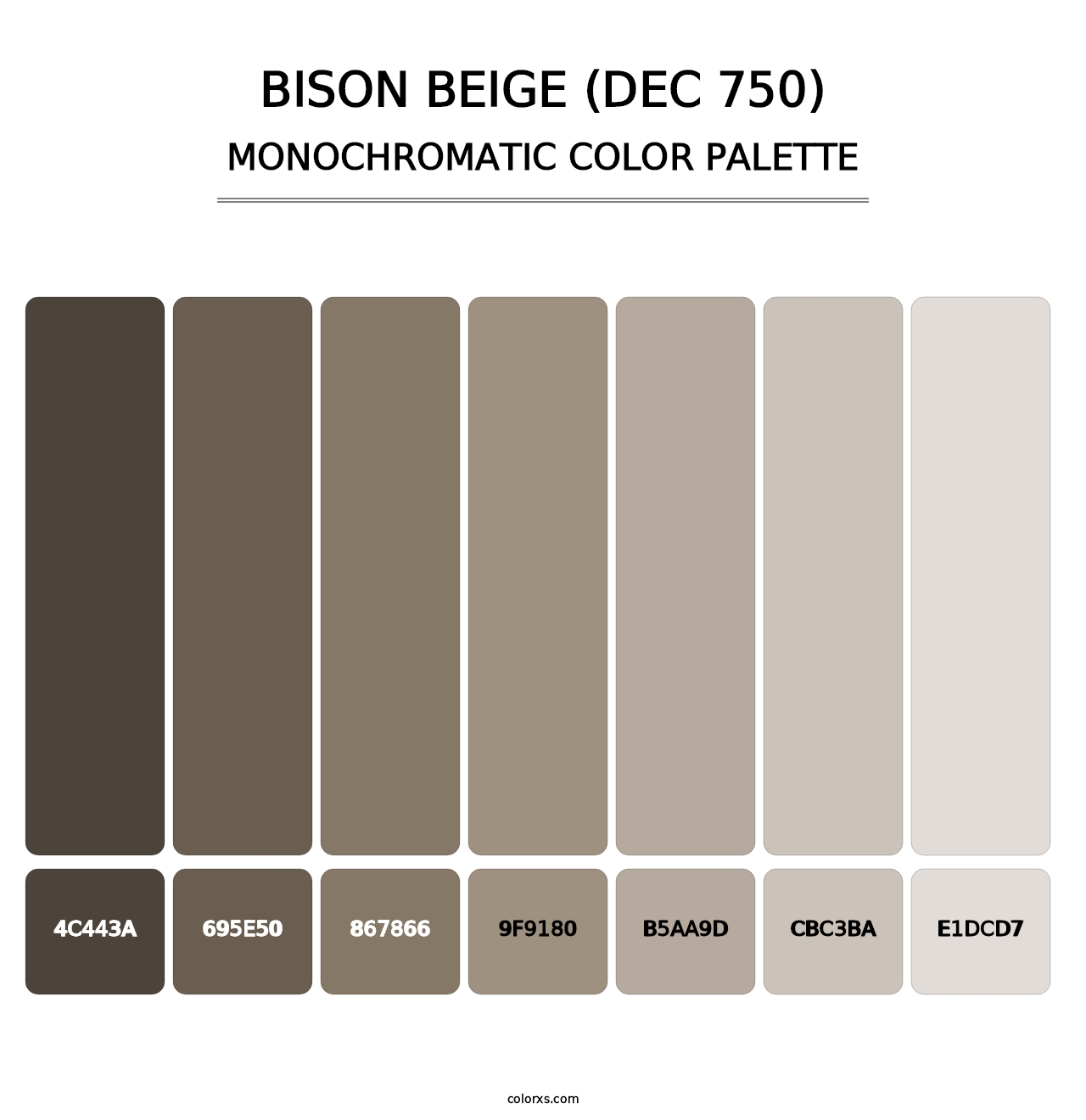 Bison Beige (DEC 750) - Monochromatic Color Palette
