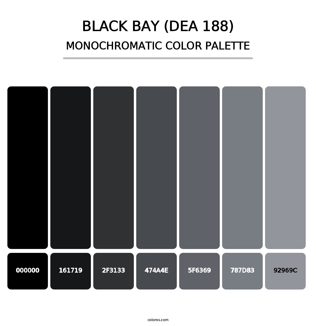 Black Bay (DEA 188) - Monochromatic Color Palette