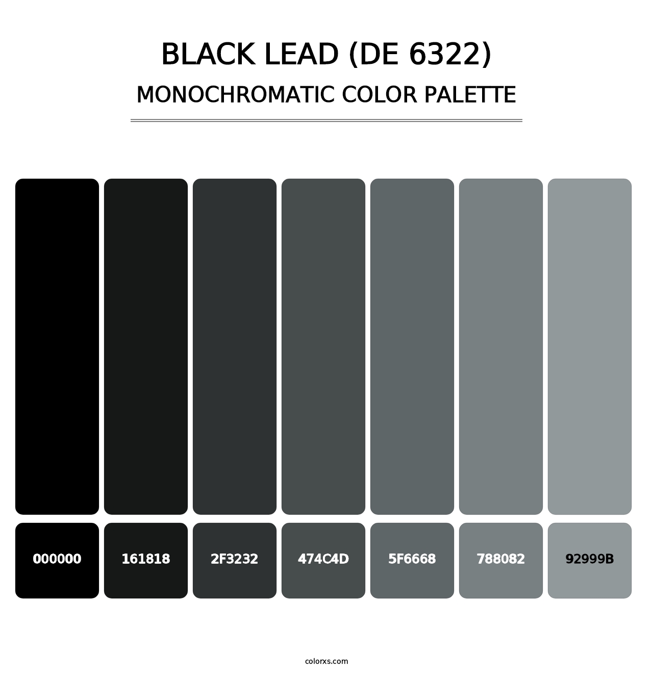 Black Lead (DE 6322) - Monochromatic Color Palette