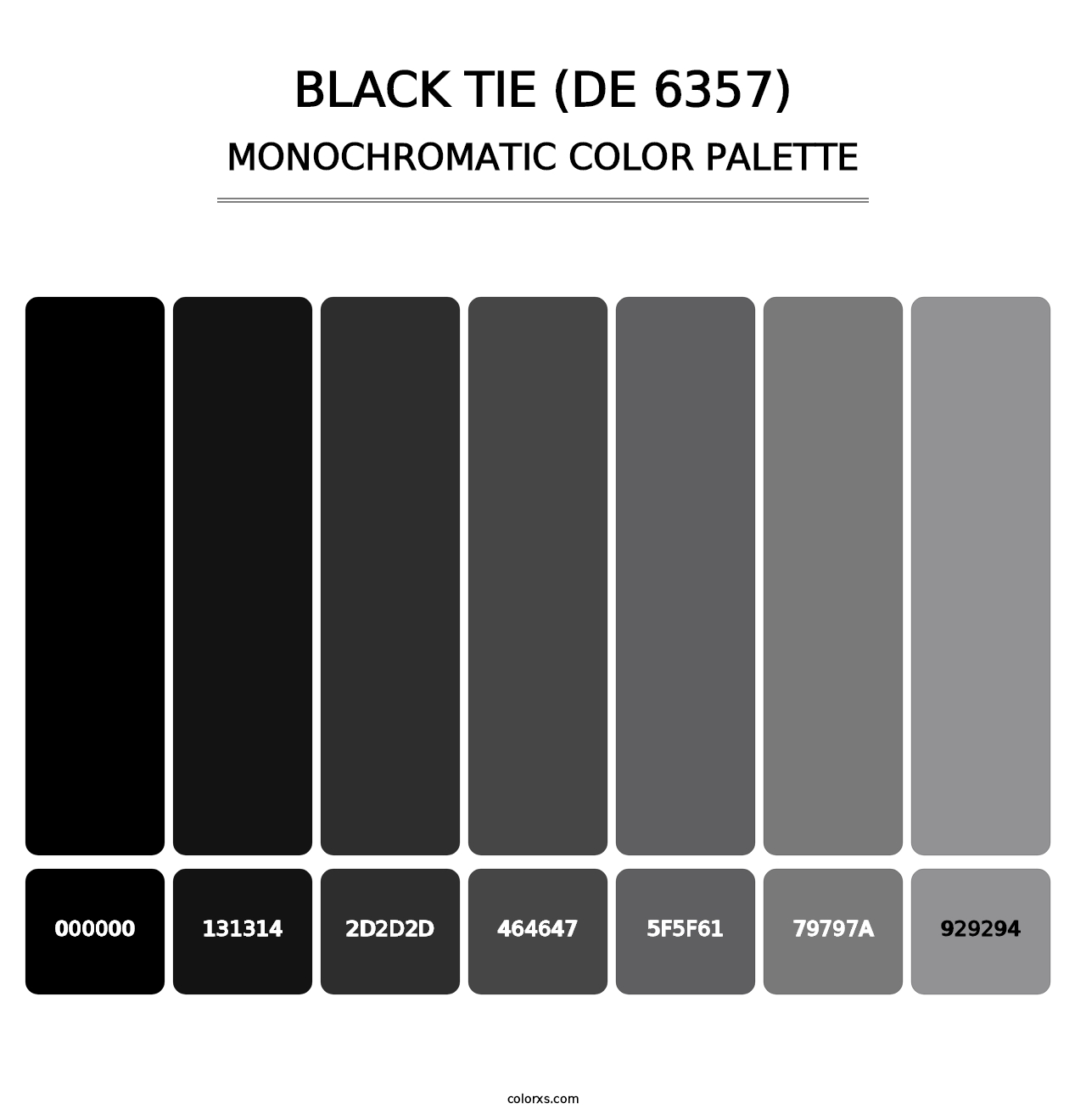Black Tie (DE 6357) - Monochromatic Color Palette