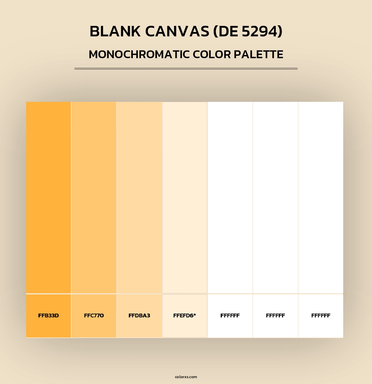 Blank Canvas (DE 5294) - Monochromatic Color Palette
