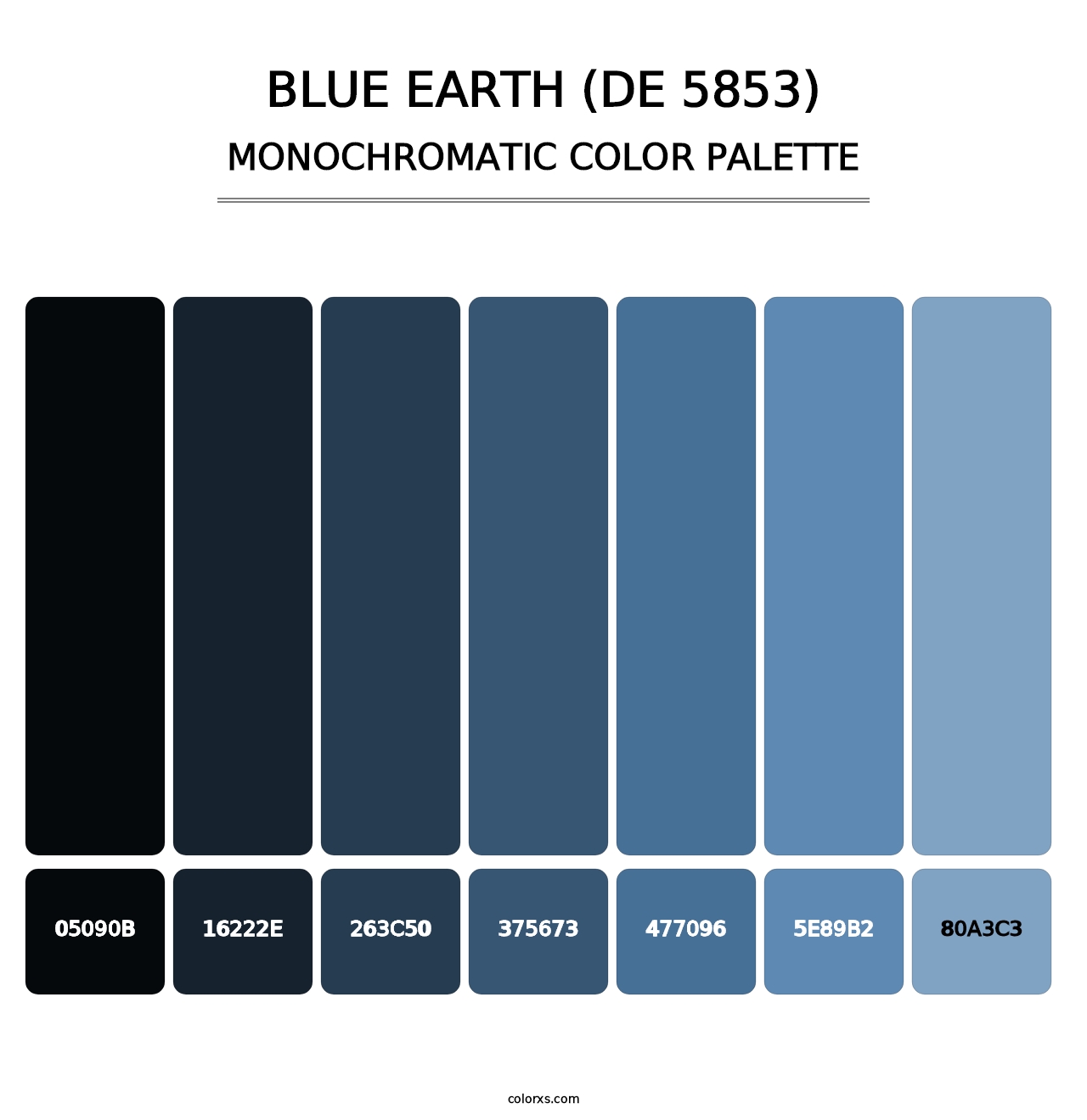 Blue Earth (DE 5853) - Monochromatic Color Palette