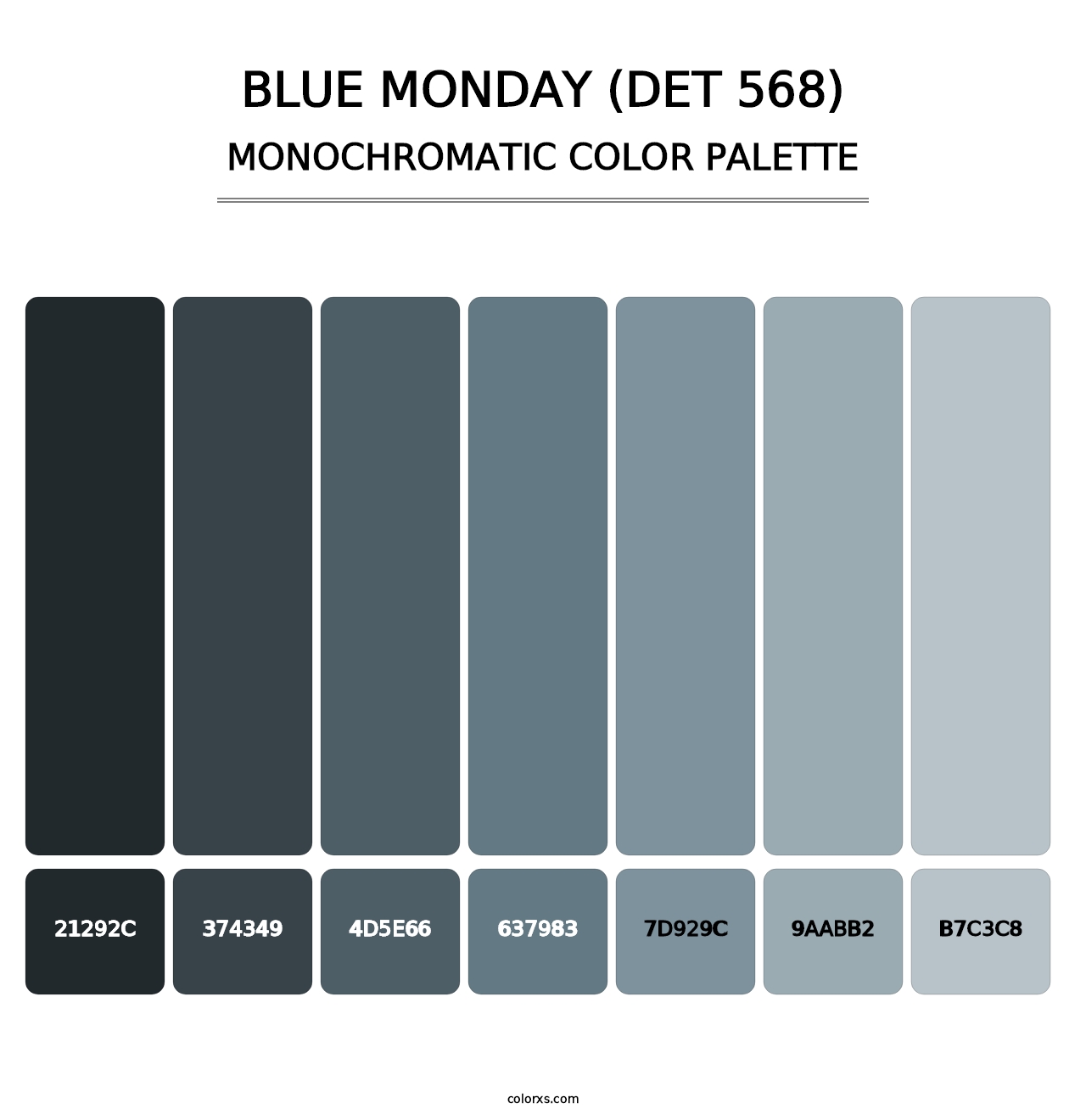 Blue Monday (DET 568) - Monochromatic Color Palette