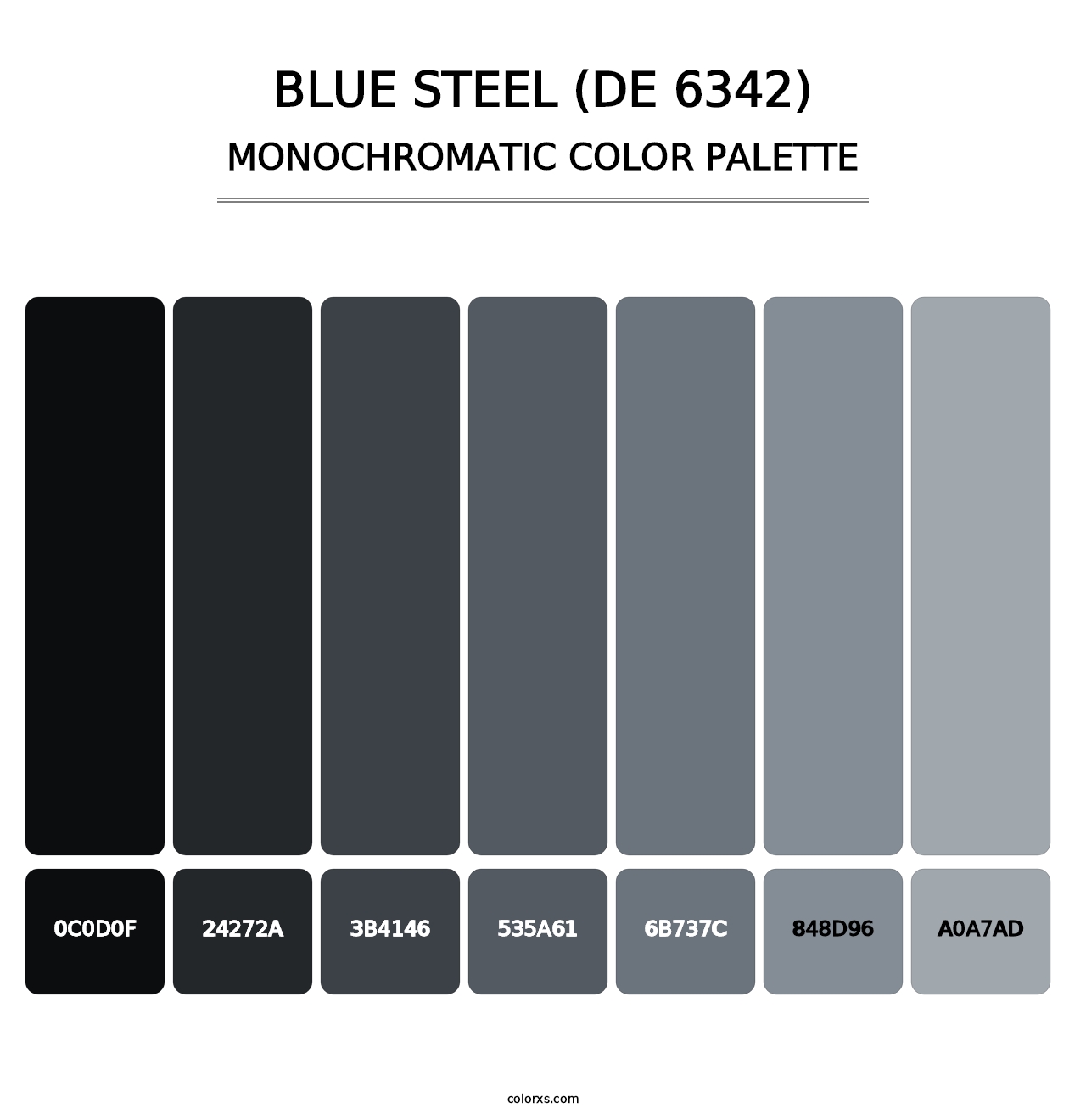 Blue Steel (DE 6342) - Monochromatic Color Palette