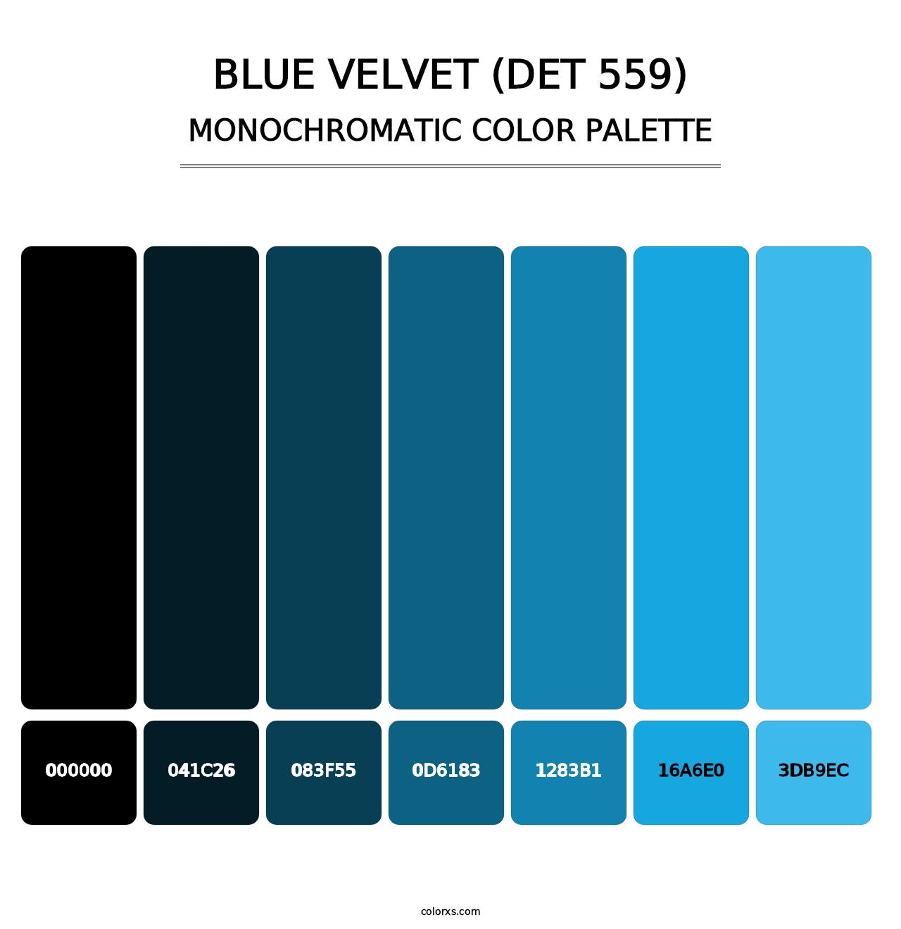 Blue Velvet (DET 559) - Monochromatic Color Palette