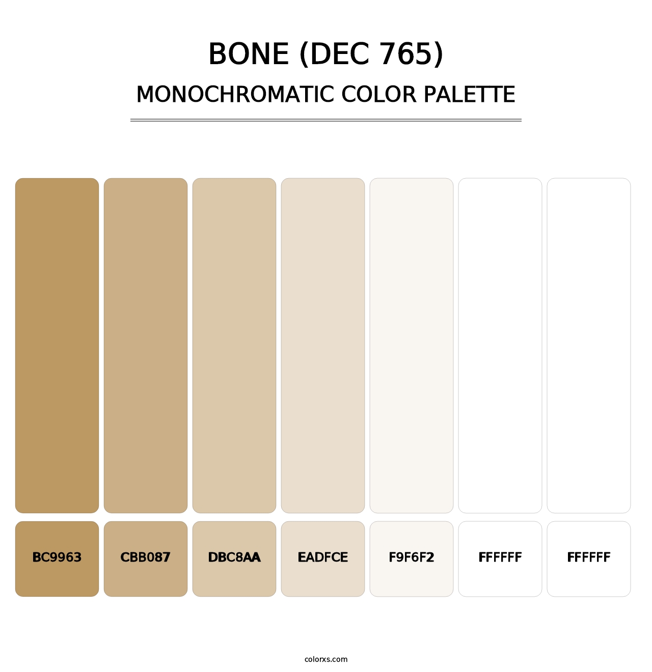Bone (DEC 765) - Monochromatic Color Palette