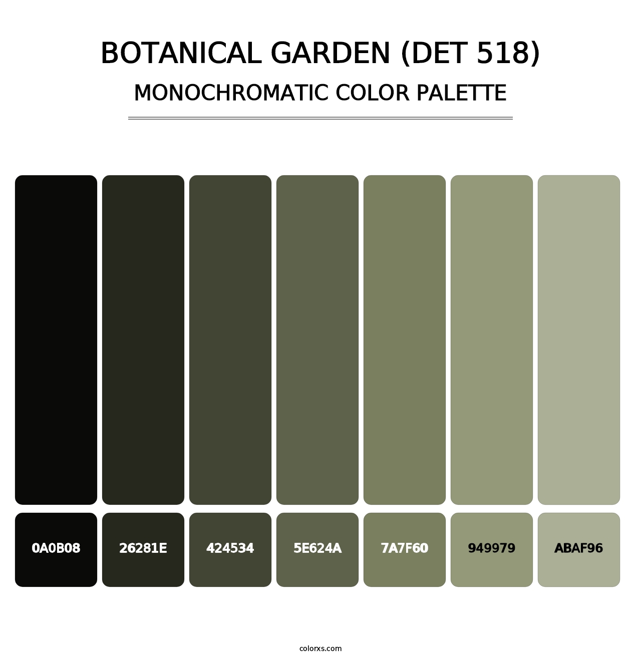 Botanical Garden (DET 518) - Monochromatic Color Palette