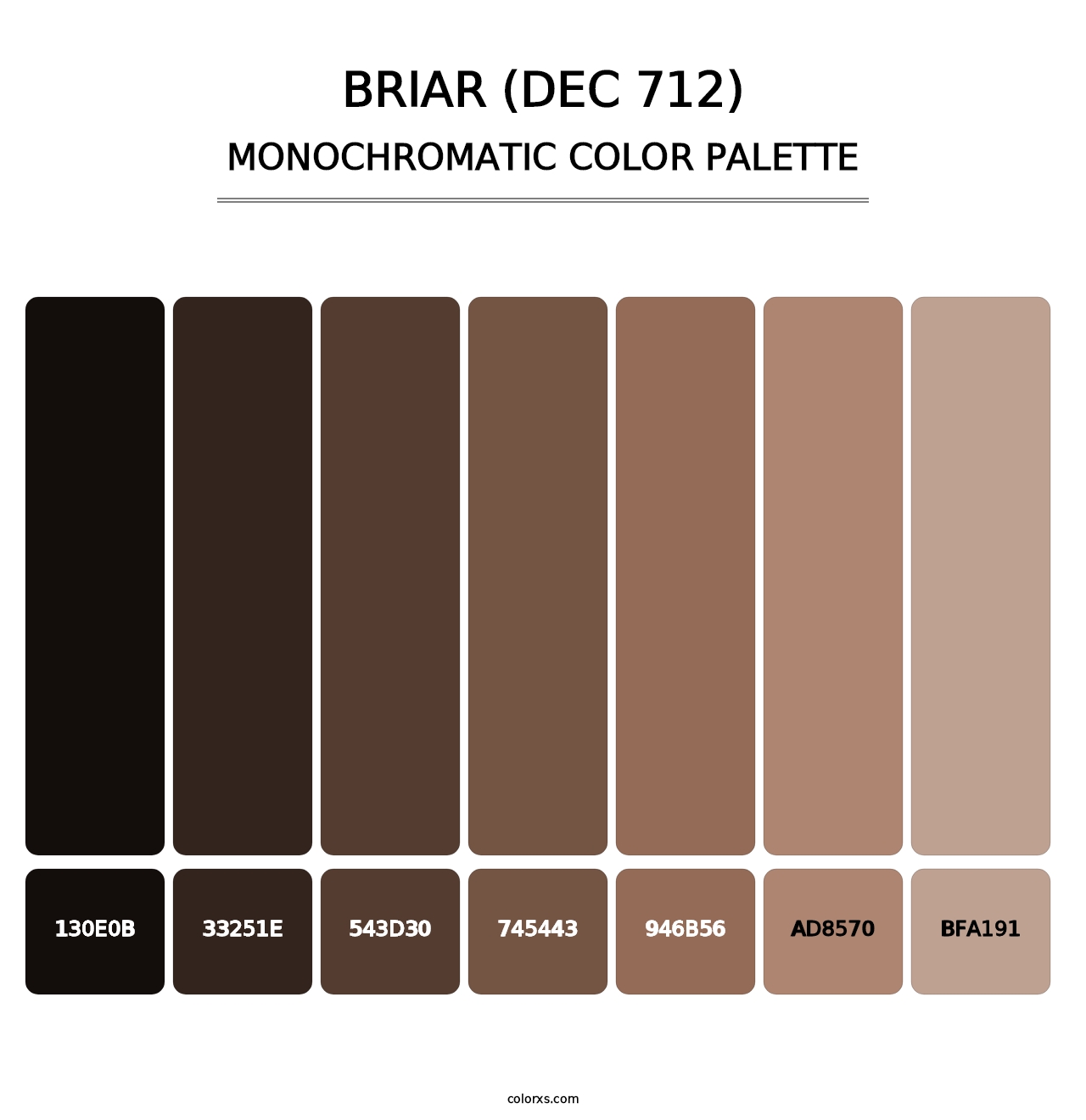 Briar (DEC 712) - Monochromatic Color Palette