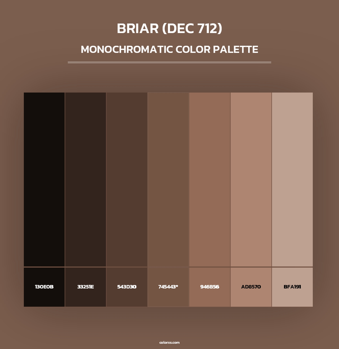 Briar (DEC 712) - Monochromatic Color Palette