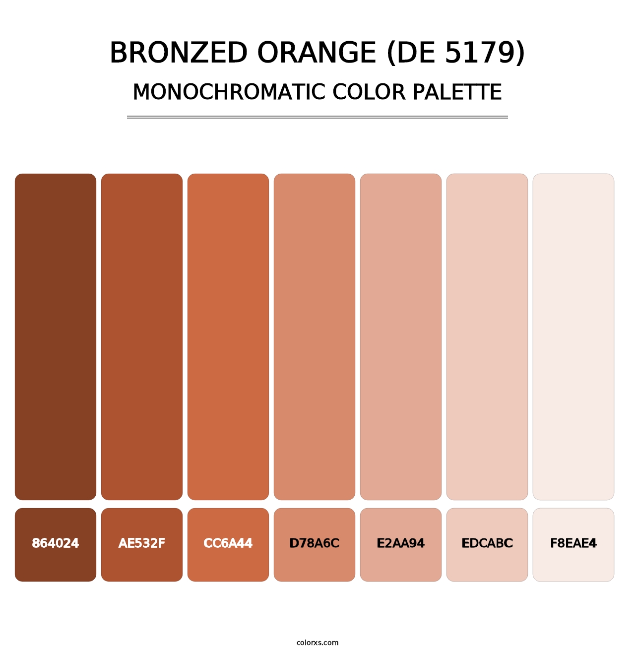 Bronzed Orange (DE 5179) - Monochromatic Color Palette