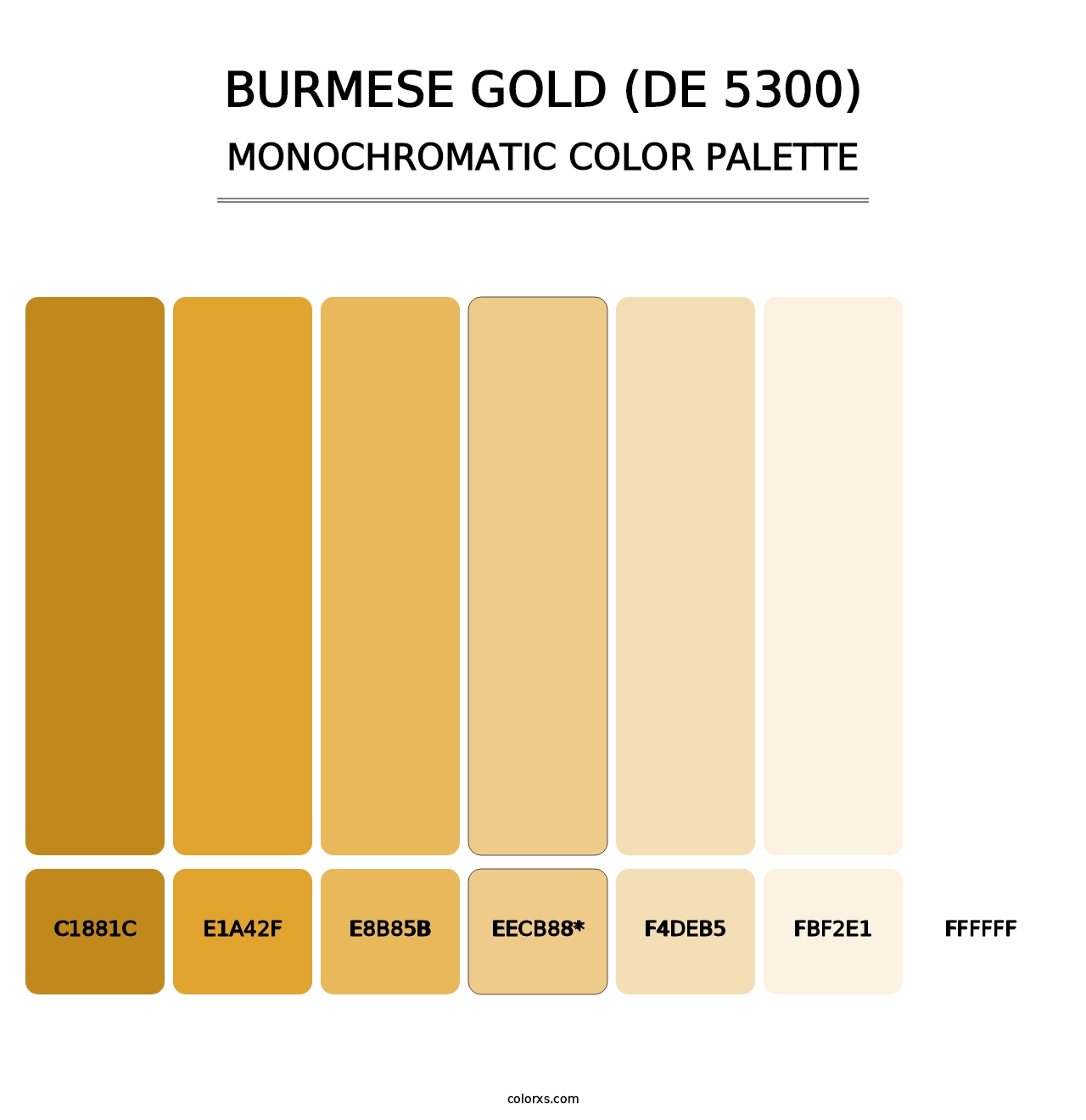 Burmese Gold (DE 5300) - Monochromatic Color Palette