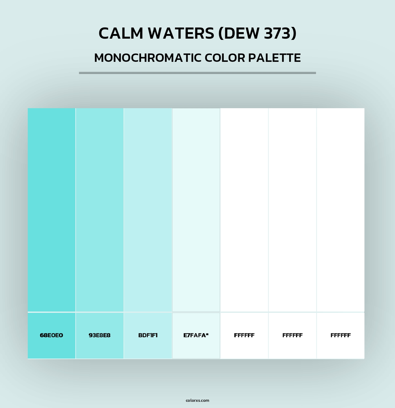 Calm Waters (DEW 373) - Monochromatic Color Palette