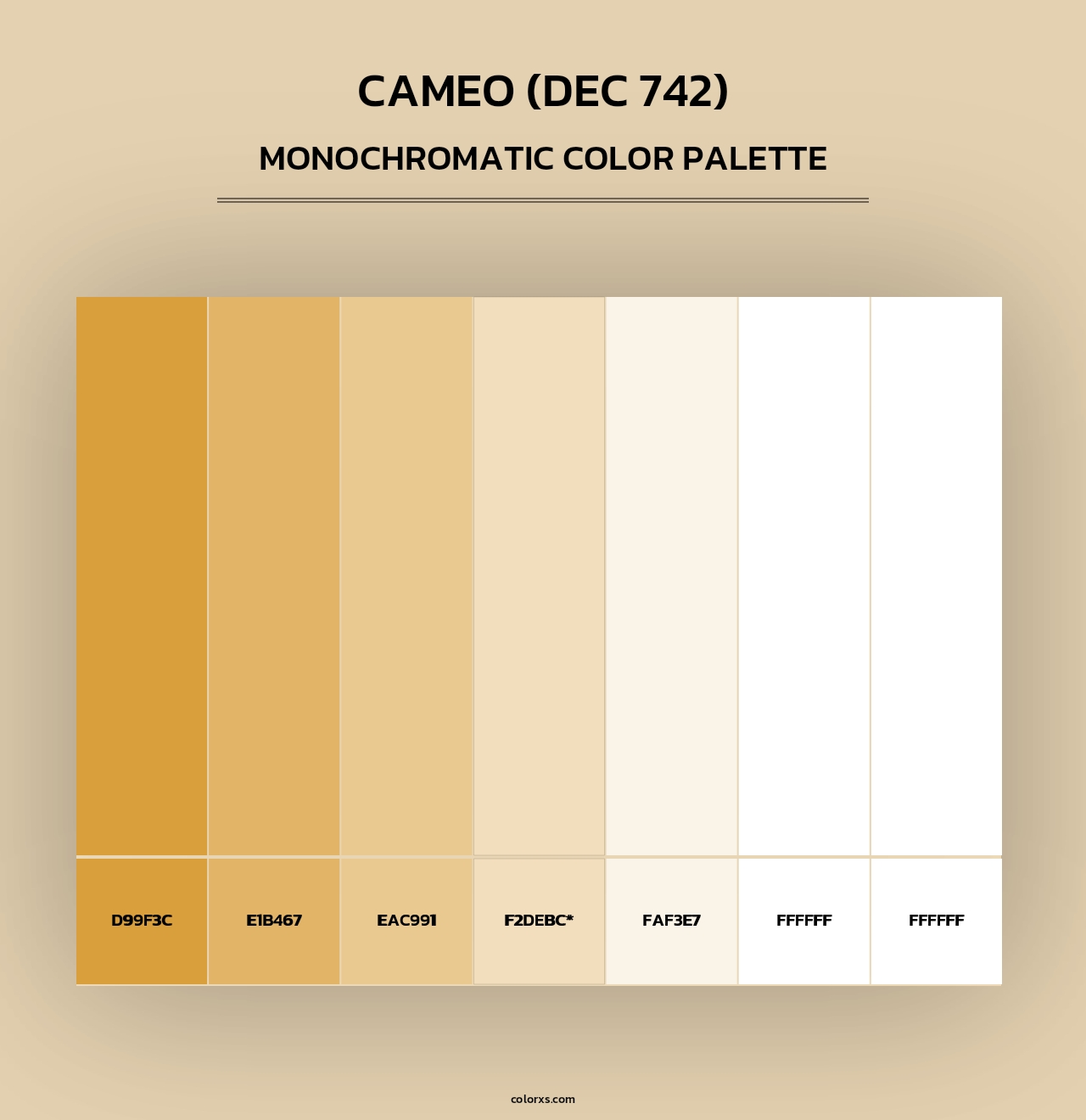 Cameo (DEC 742) - Monochromatic Color Palette