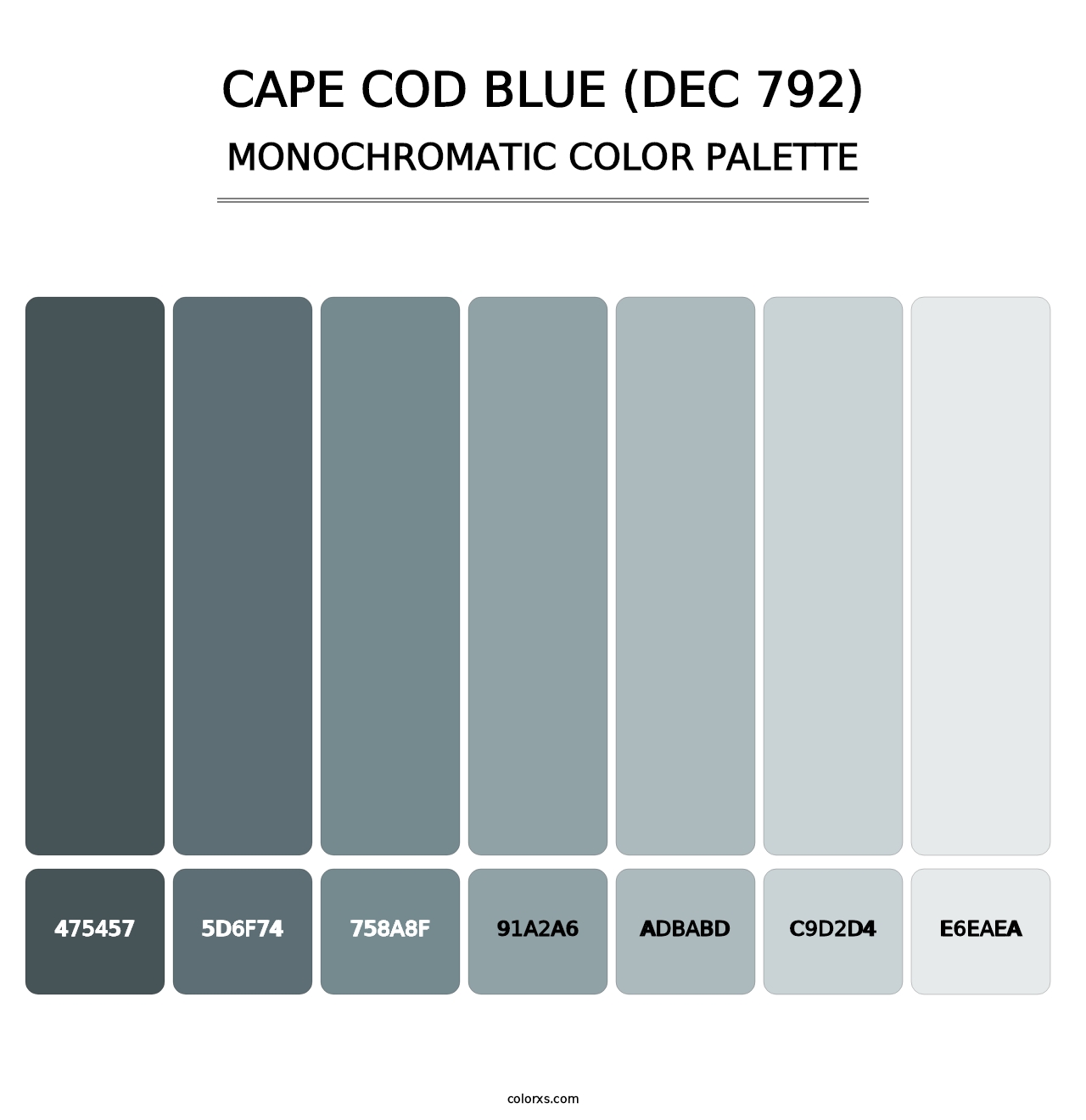 Cape Cod Blue (DEC 792) - Monochromatic Color Palette