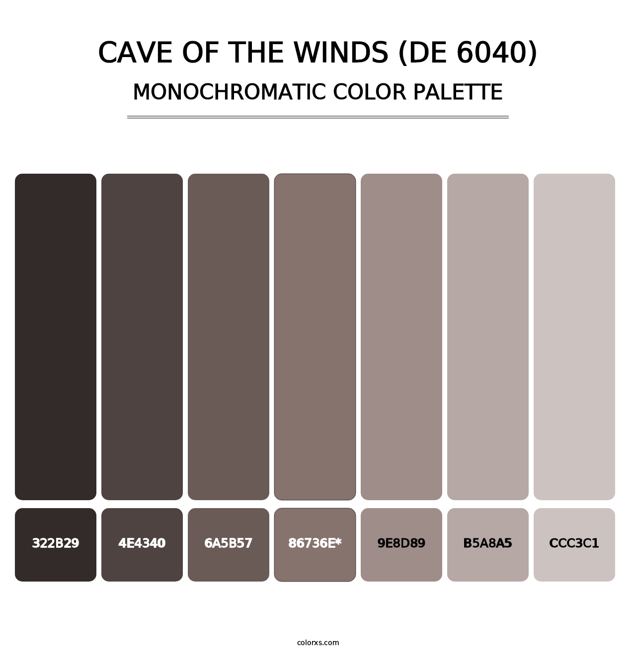 Cave of the Winds (DE 6040) - Monochromatic Color Palette