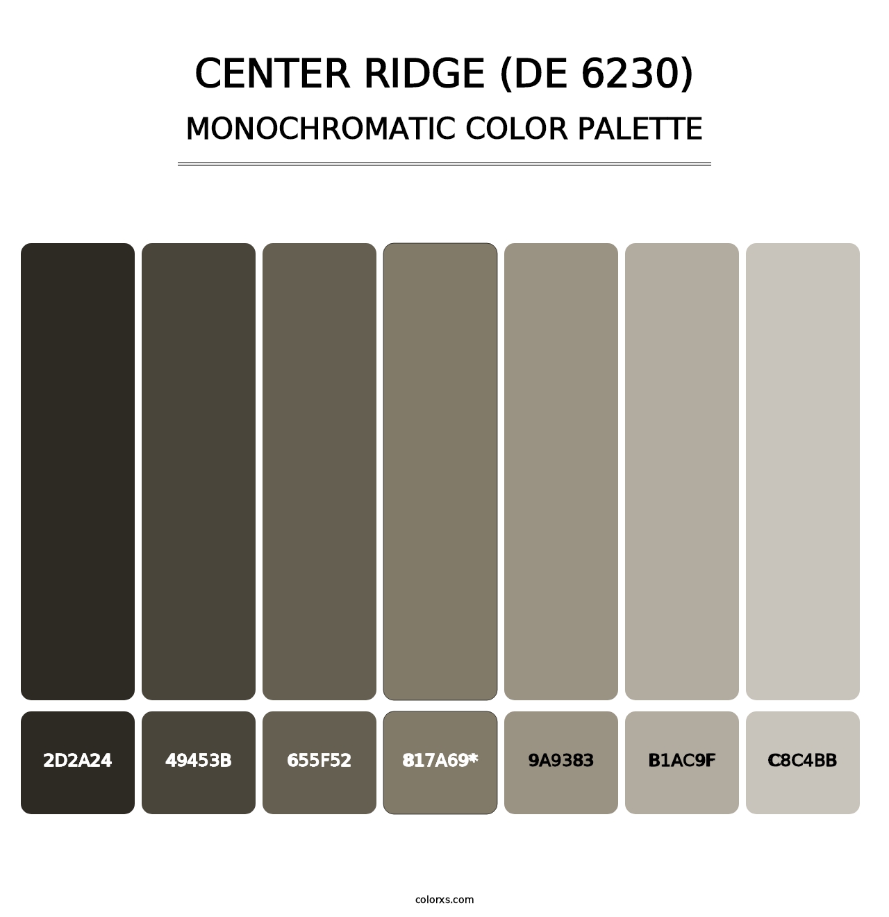 Center Ridge (DE 6230) - Monochromatic Color Palette