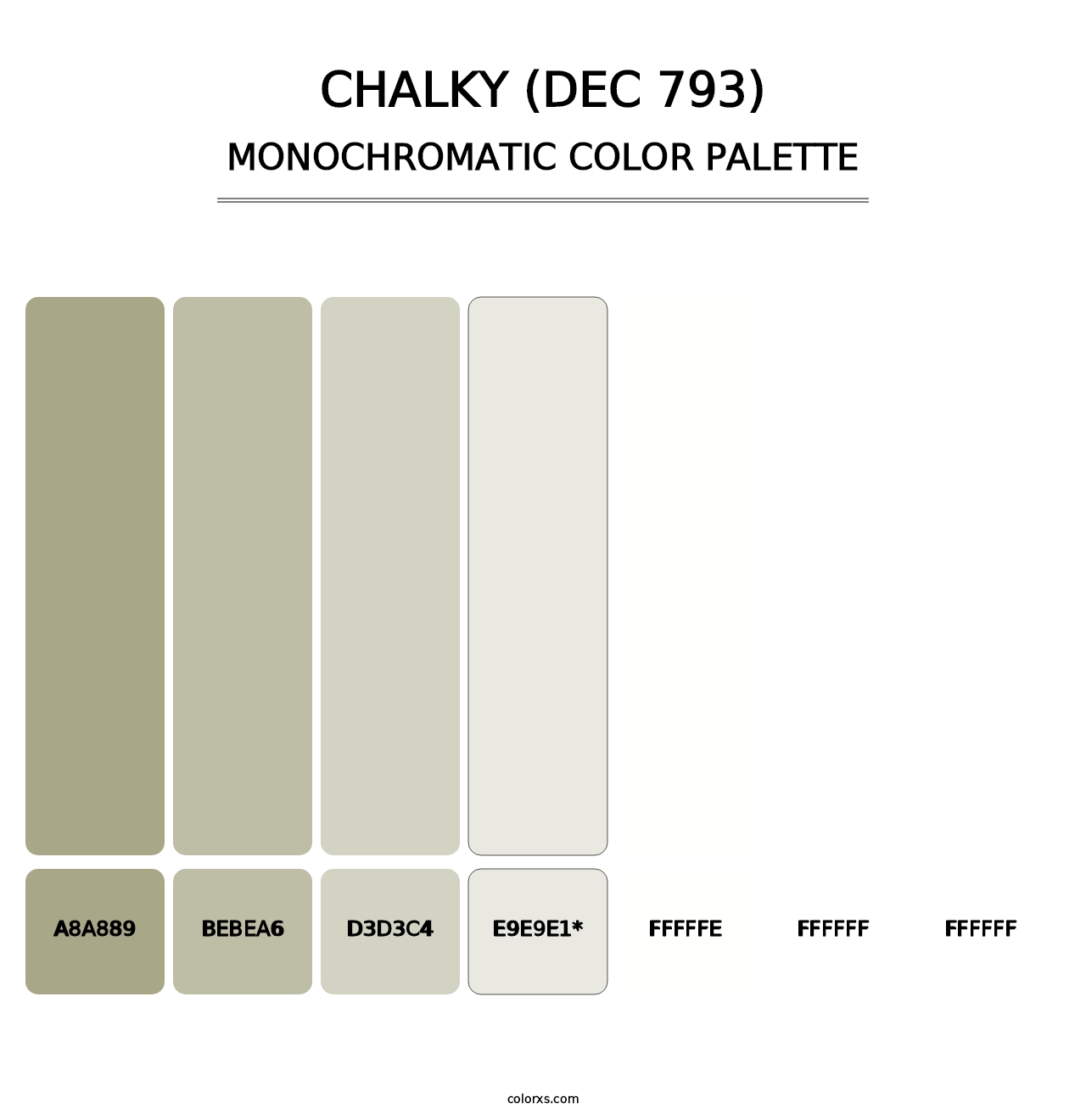 Chalky (DEC 793) - Monochromatic Color Palette