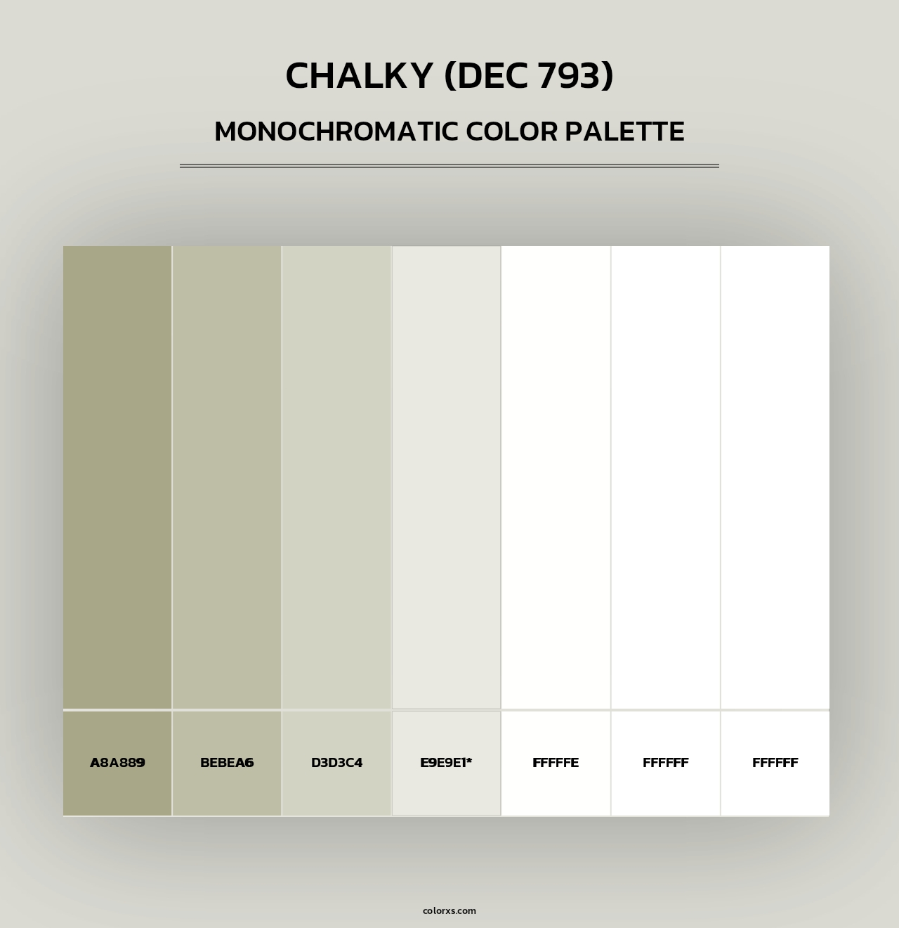 Chalky (DEC 793) - Monochromatic Color Palette