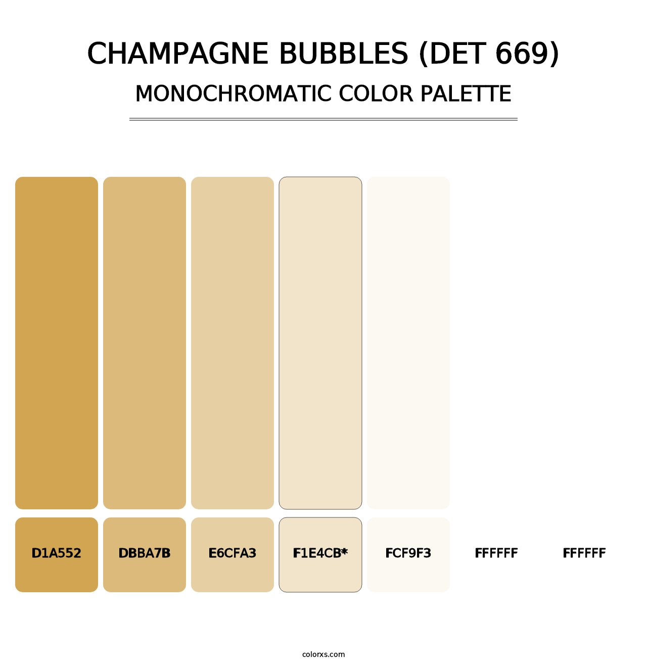 Champagne Bubbles (DET 669) - Monochromatic Color Palette
