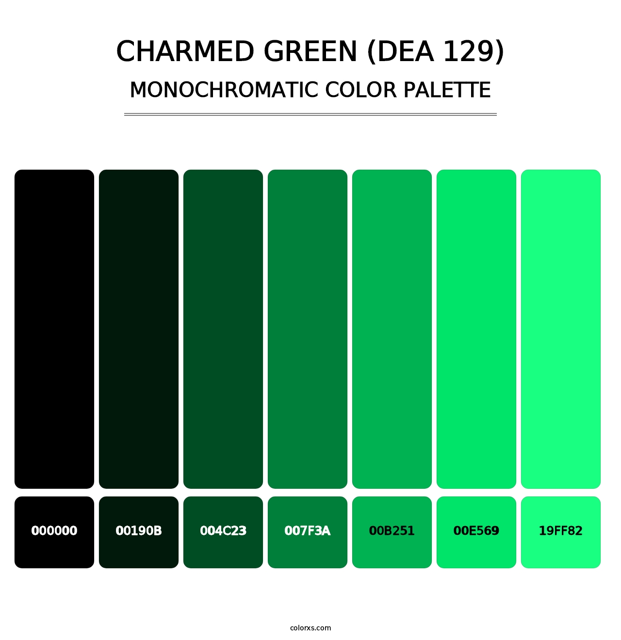 Charmed Green (DEA 129) - Monochromatic Color Palette